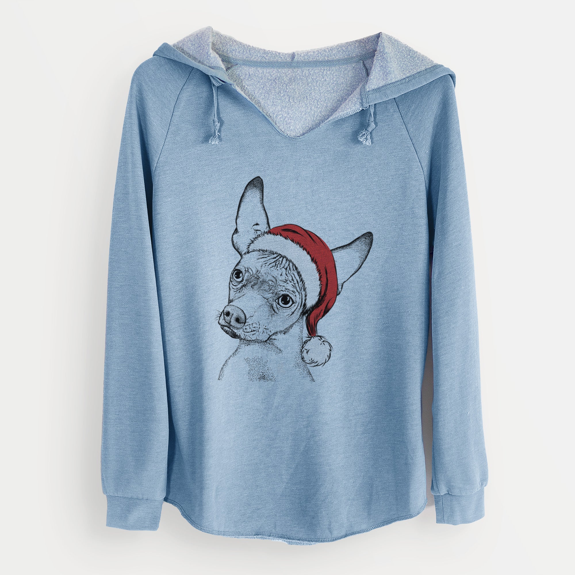 Santa Kahlo the Xoloitzcuintli - Cali Wave Hooded Sweatshirt