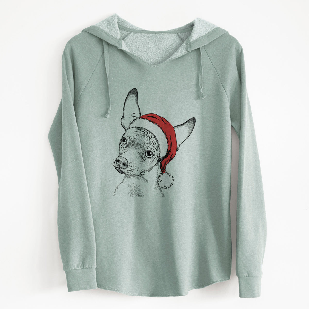 Santa Kahlo the Xoloitzcuintli - Cali Wave Hooded Sweatshirt