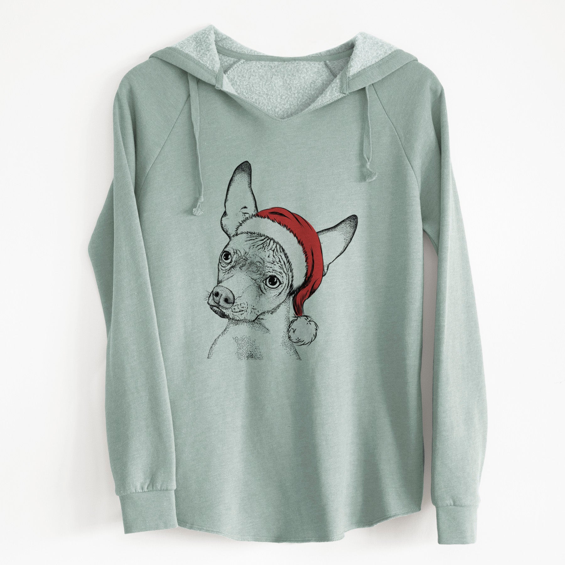 Santa Kahlo the Xoloitzcuintli - Cali Wave Hooded Sweatshirt