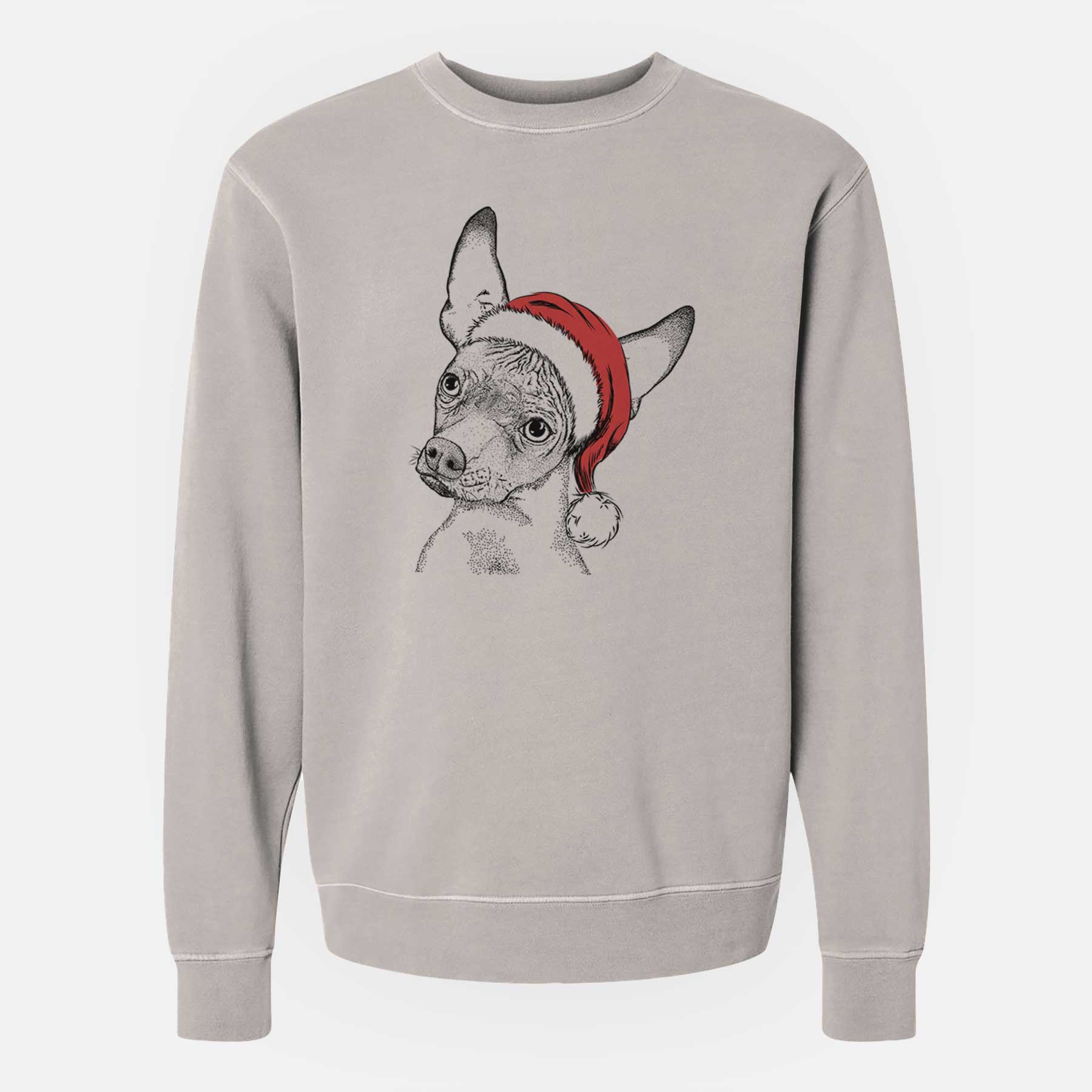 Santa Kahlo the Xoloitzcuintli - Unisex Pigment Dyed Crew Sweatshirt