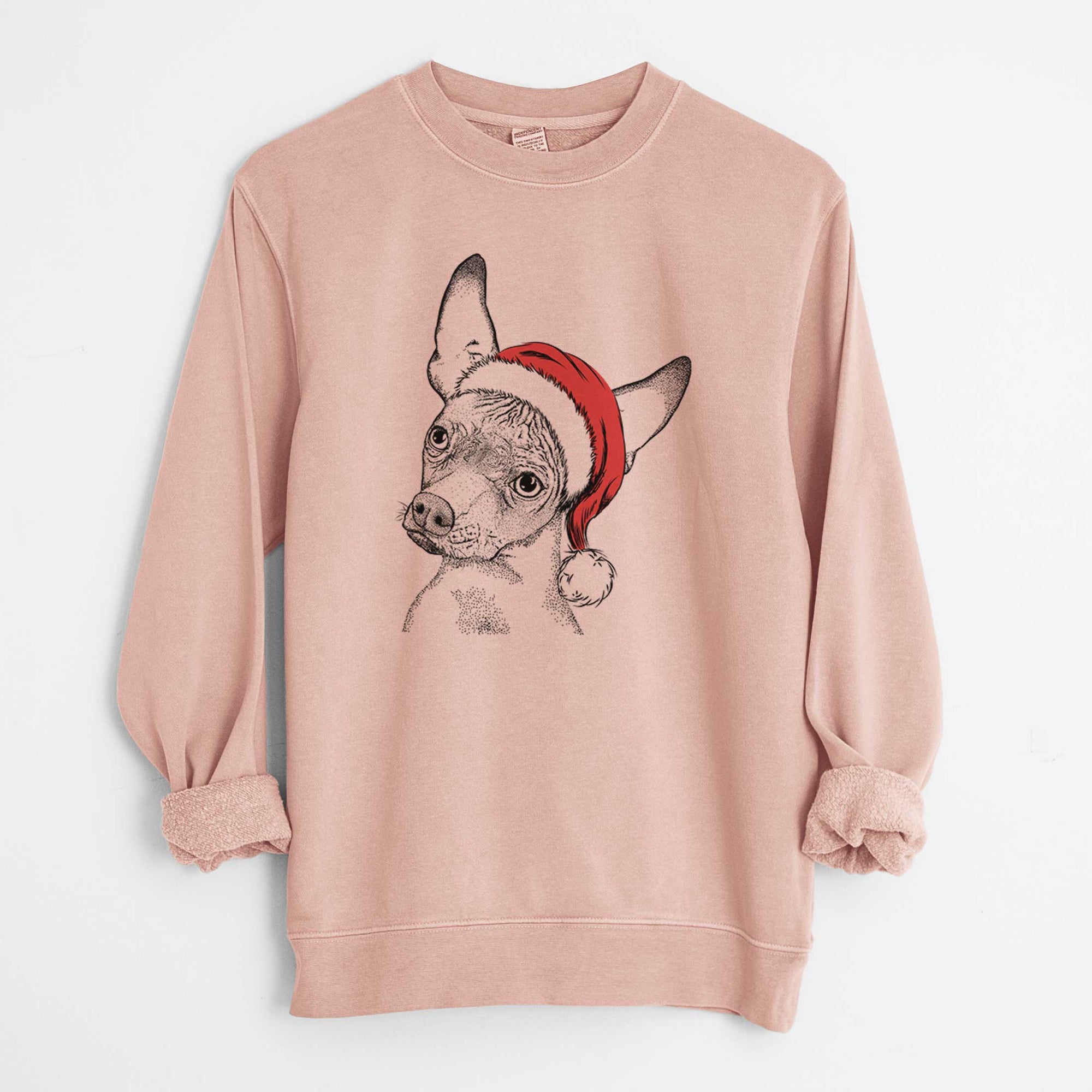 Santa Kahlo the Xoloitzcuintli - Unisex Pigment Dyed Crew Sweatshirt