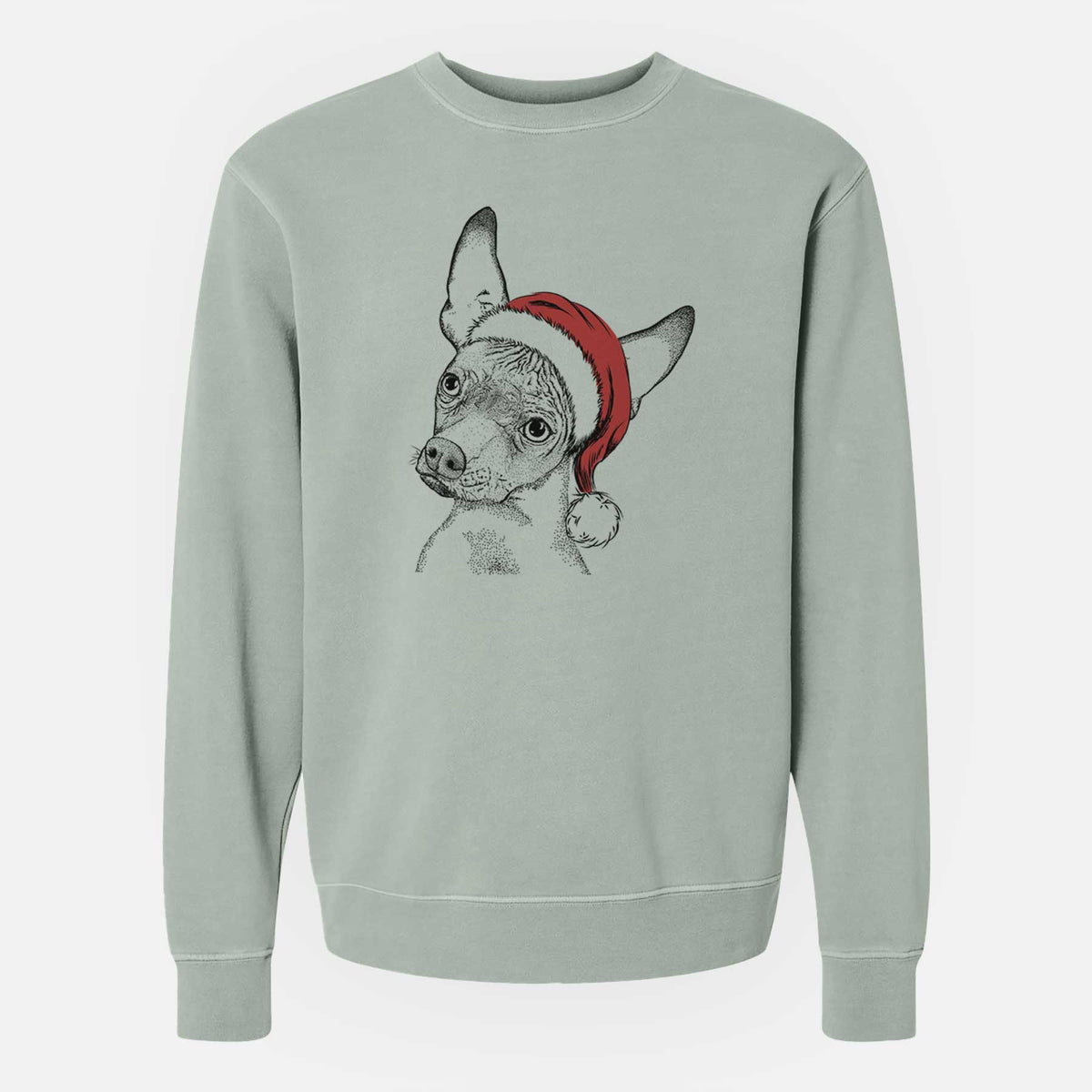 Santa Kahlo the Xoloitzcuintli - Unisex Pigment Dyed Crew Sweatshirt