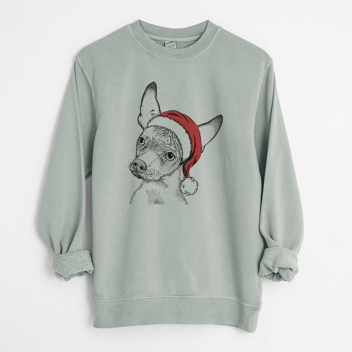 Santa Kahlo the Xoloitzcuintli - Unisex Pigment Dyed Crew Sweatshirt