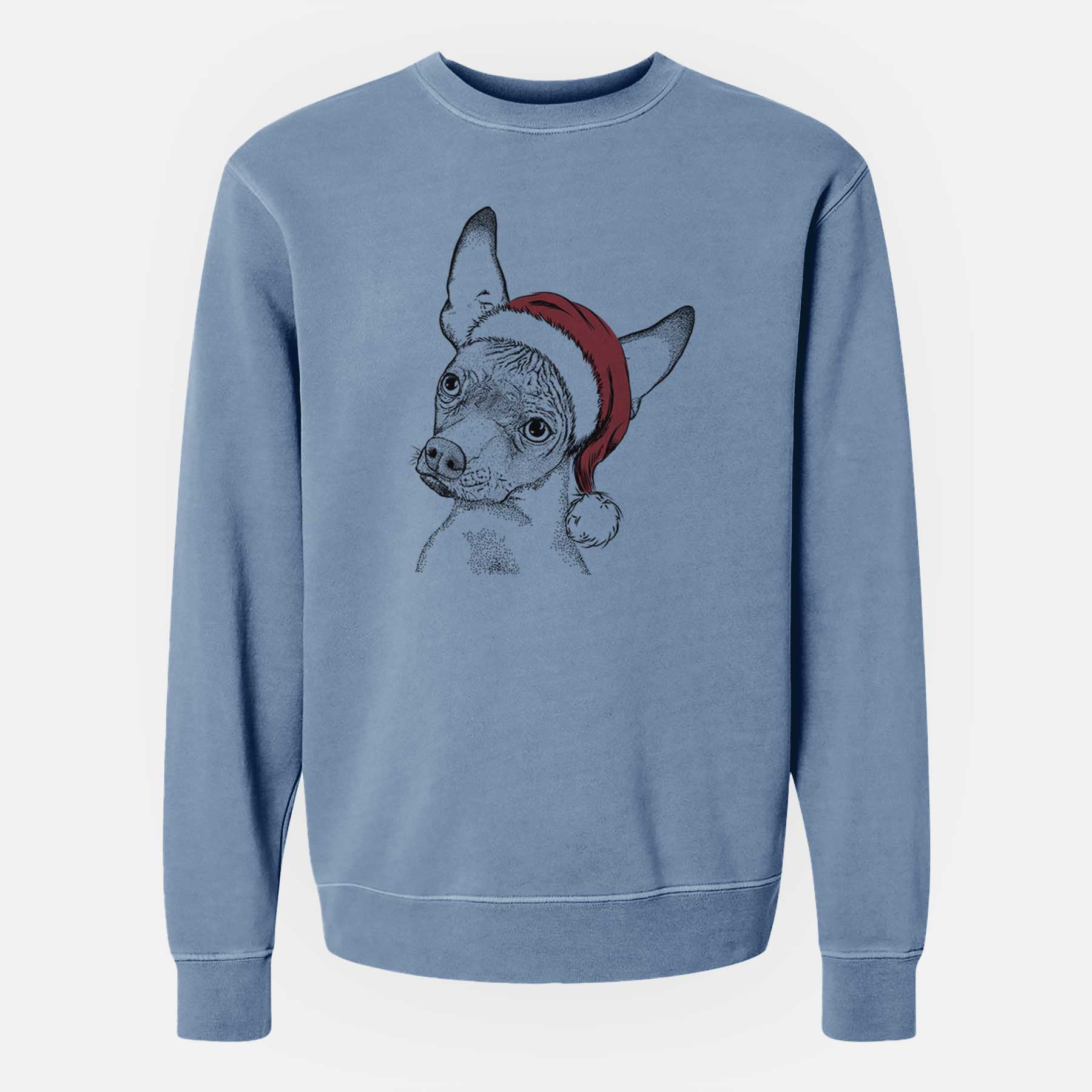Santa Kahlo the Xoloitzcuintli - Unisex Pigment Dyed Crew Sweatshirt