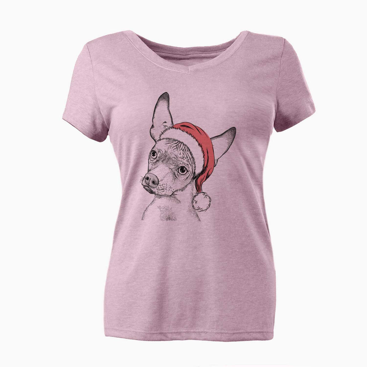 Santa Kahlo the Xoloitzcuintli - Women's V-neck Shirt