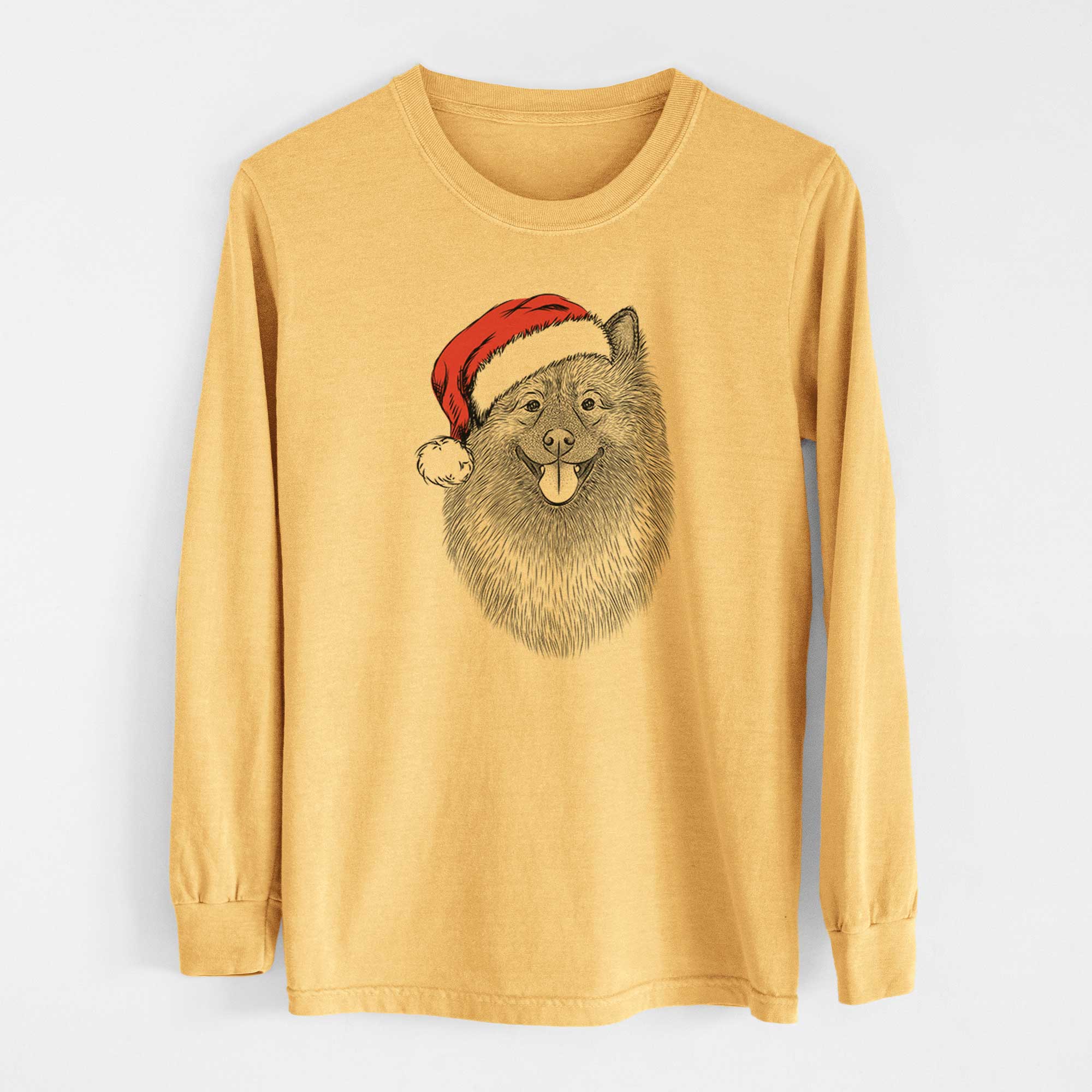 Santa Kai the Keeshond - Heavyweight 100% Cotton Long Sleeve