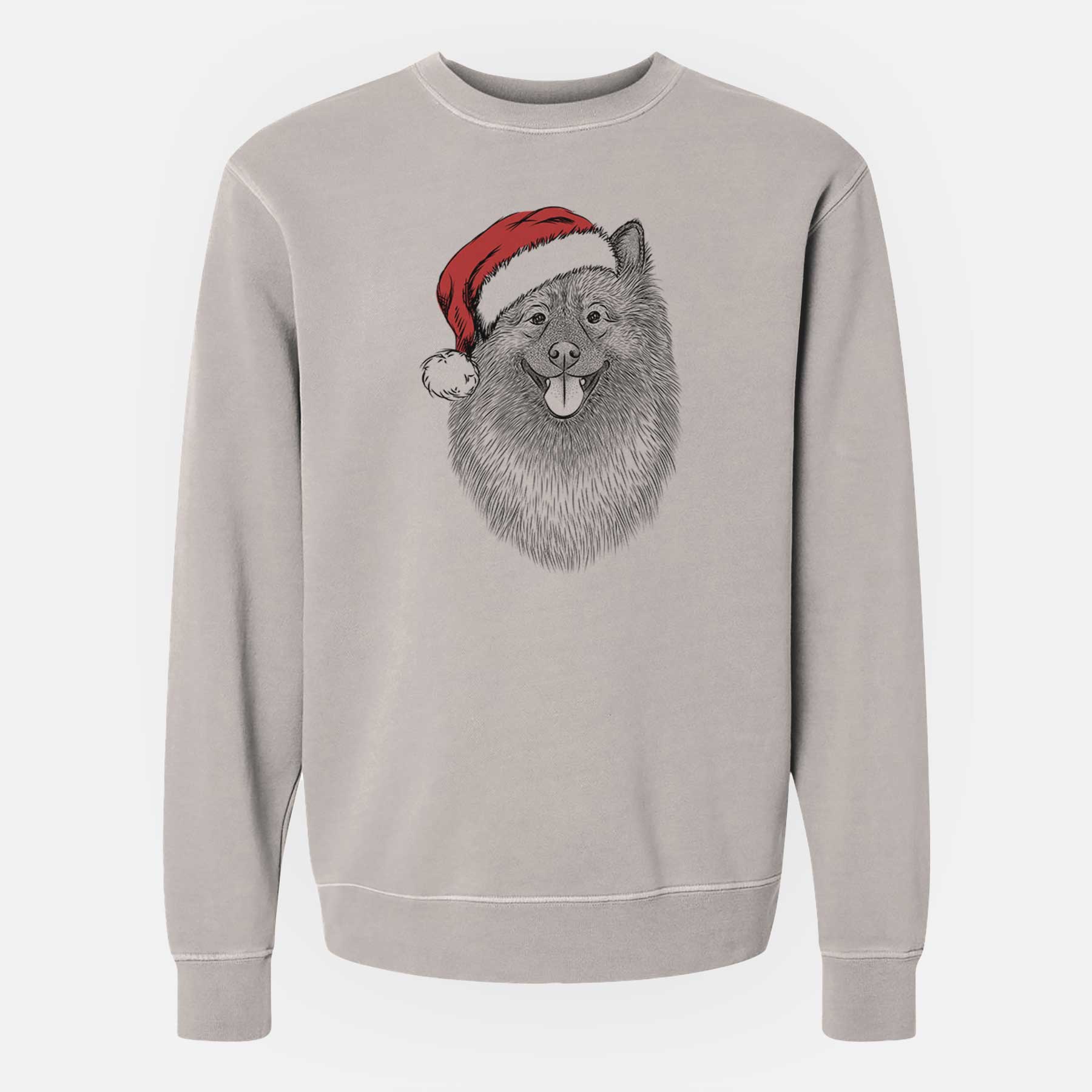 Santa Kai the Keeshond - Unisex Pigment Dyed Crew Sweatshirt