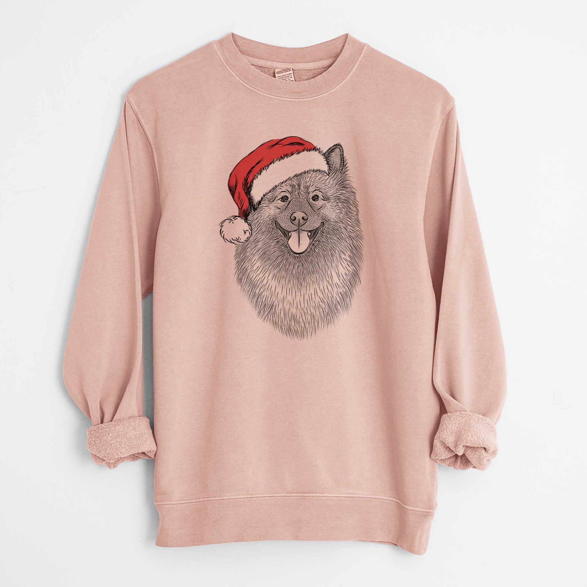 Santa Kai the Keeshond - Unisex Pigment Dyed Crew Sweatshirt