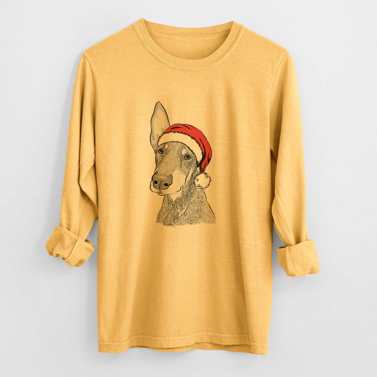 Santa Kain the Doberman Pinscher - Heavyweight 100% Cotton Long Sleeve