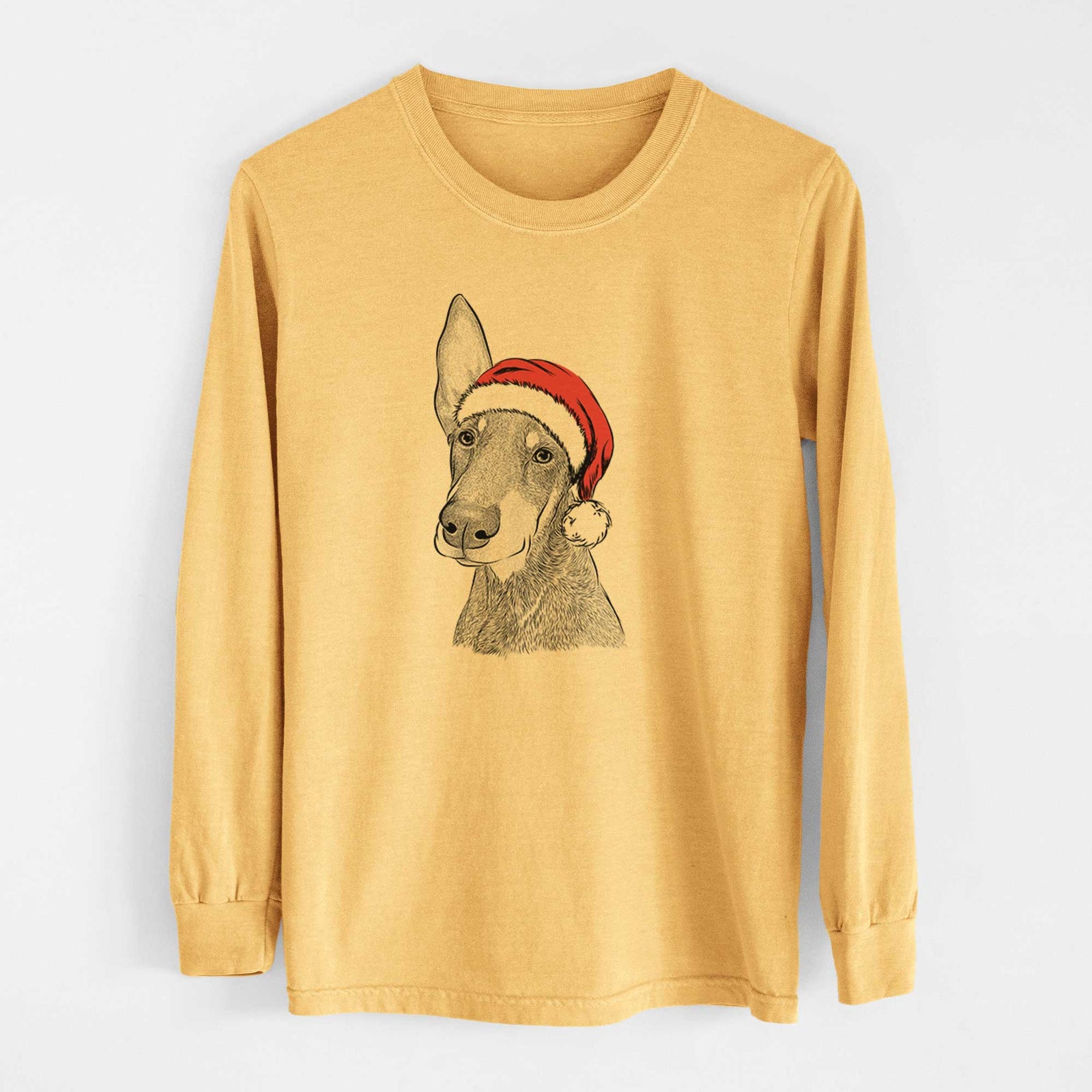 Santa Kain the Doberman Pinscher - Heavyweight 100% Cotton Long Sleeve