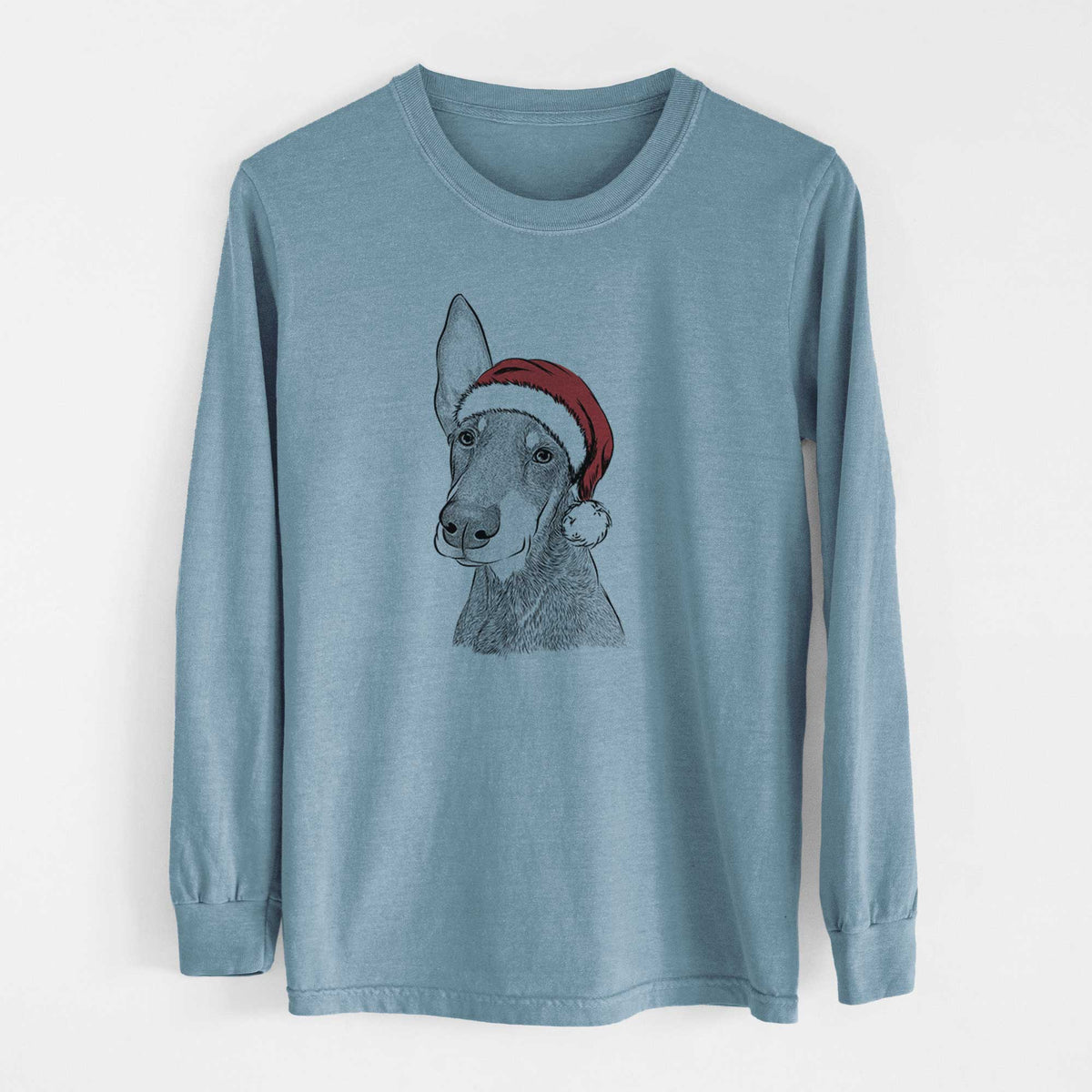 Santa Kain the Doberman Pinscher - Heavyweight 100% Cotton Long Sleeve