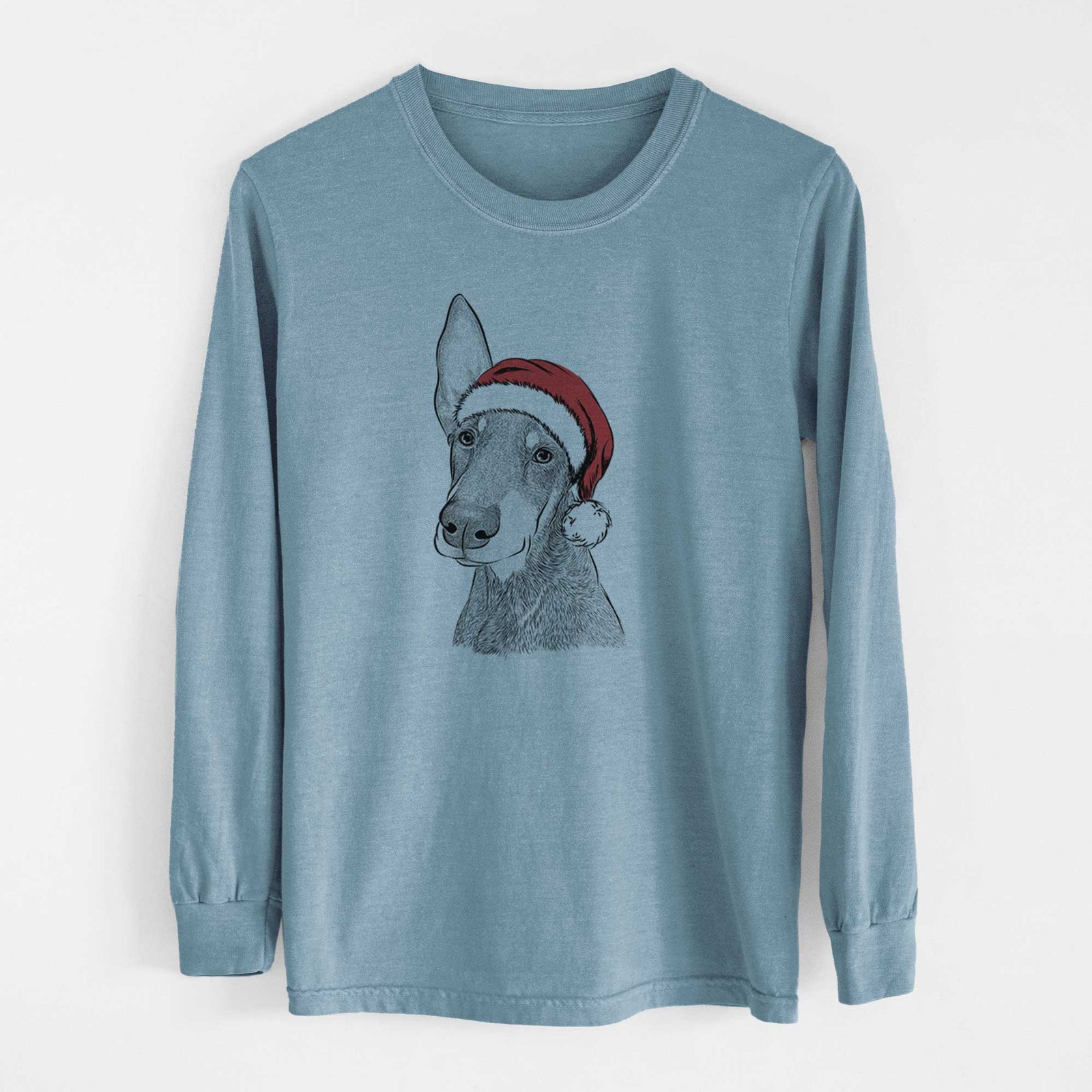 Santa Kain the Doberman Pinscher - Heavyweight 100% Cotton Long Sleeve