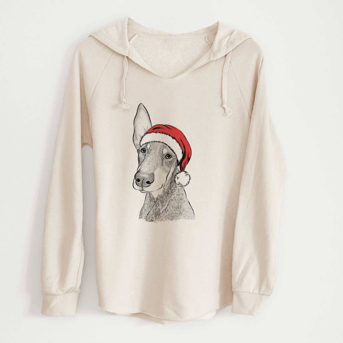 Santa Kain the Doberman Pinscher - Cali Wave Hooded Sweatshirt