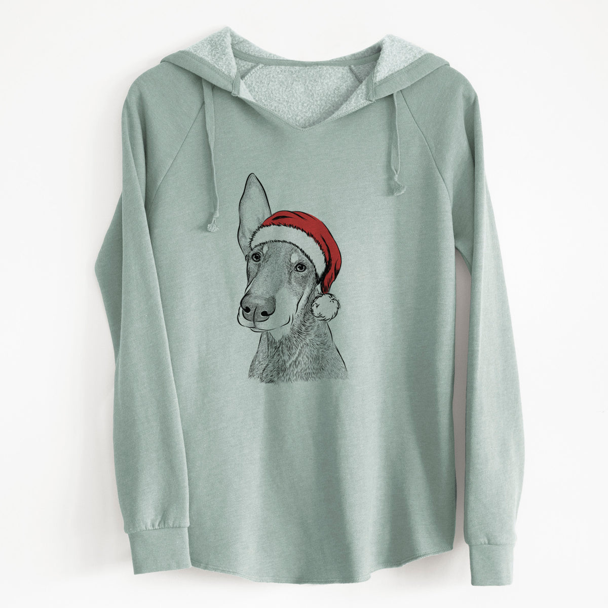 Santa Kain the Doberman Pinscher - Cali Wave Hooded Sweatshirt