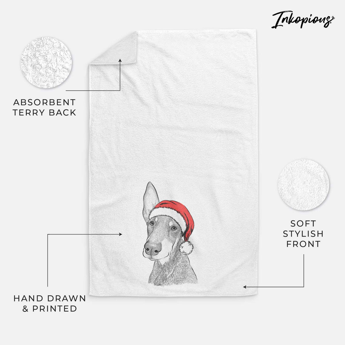 Kain the Doberman Pinscher Decorative Hand Towel