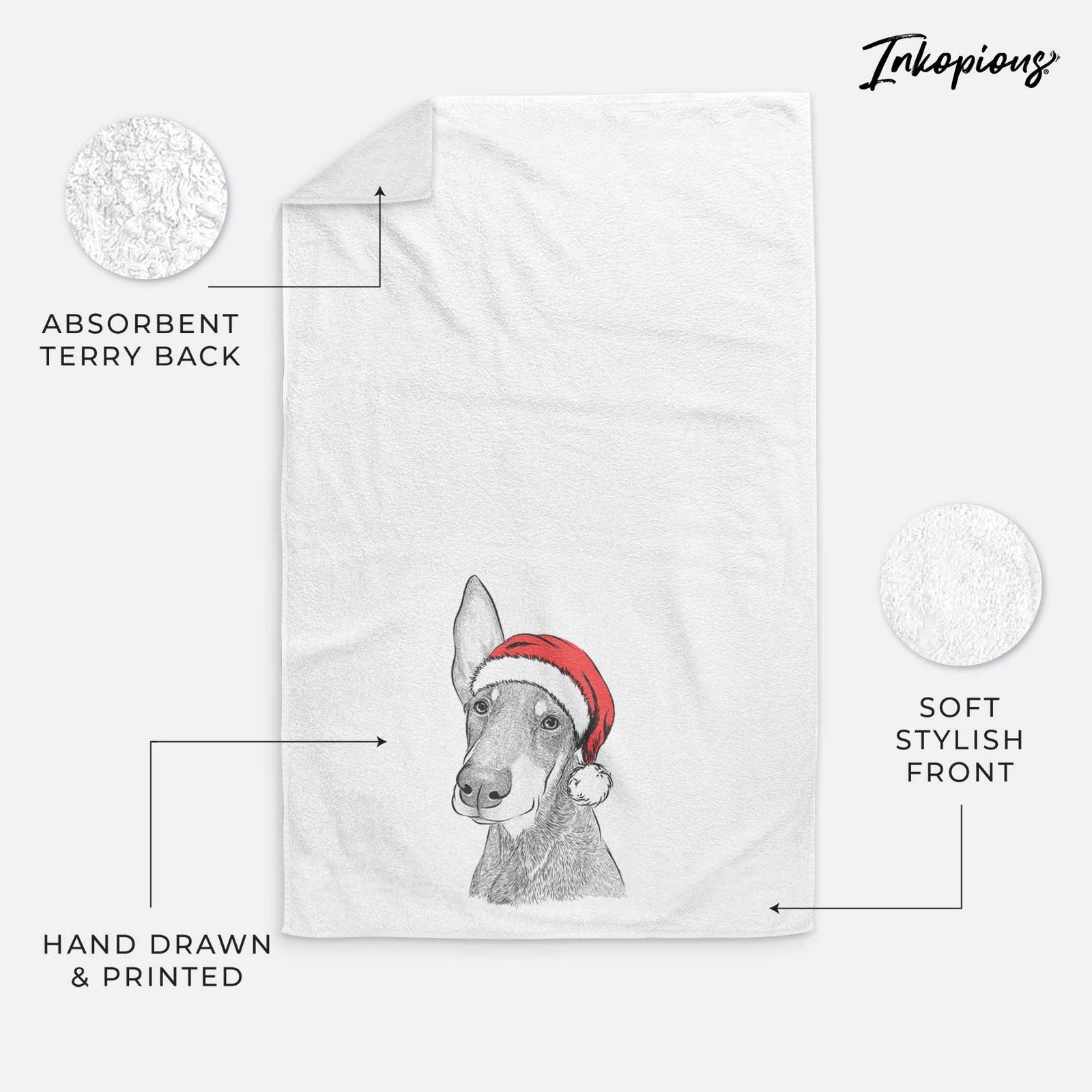 Kain the Doberman Pinscher Decorative Hand Towel