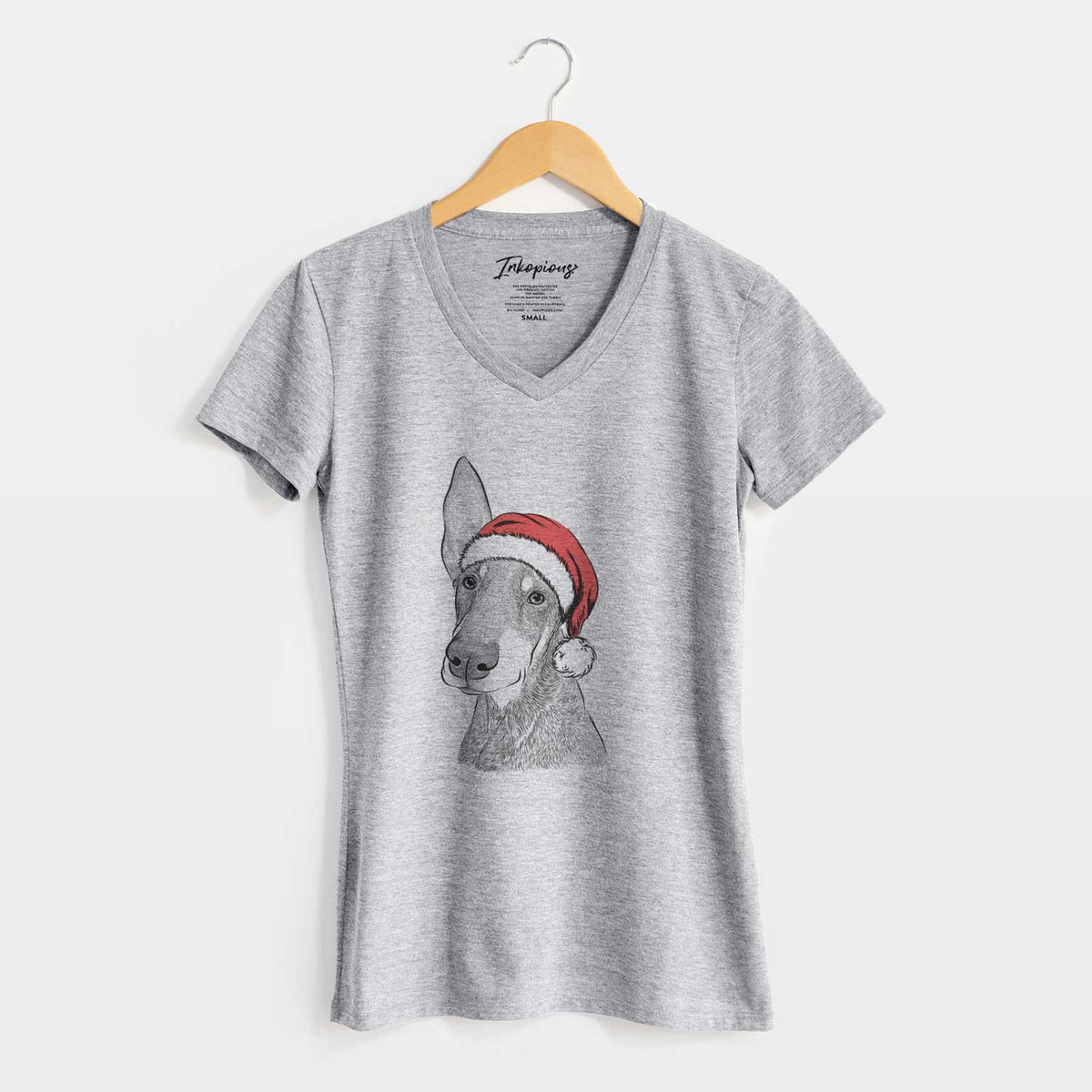 Santa Kain the Doberman Pinscher - Women's V-neck Shirt