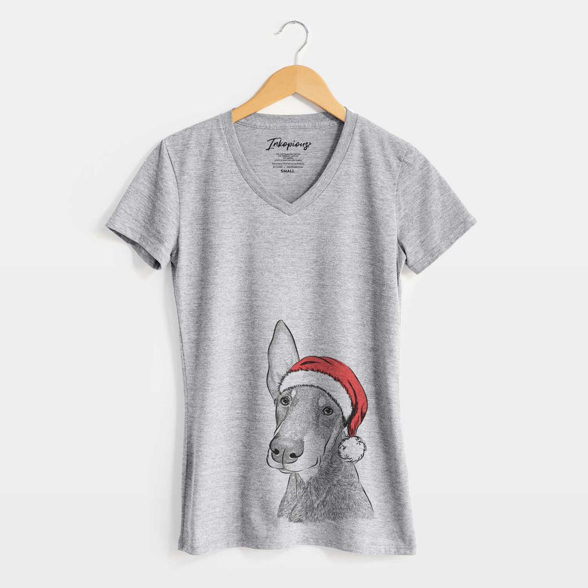 Santa Kain the Doberman Pinscher - Women's V-neck Shirt