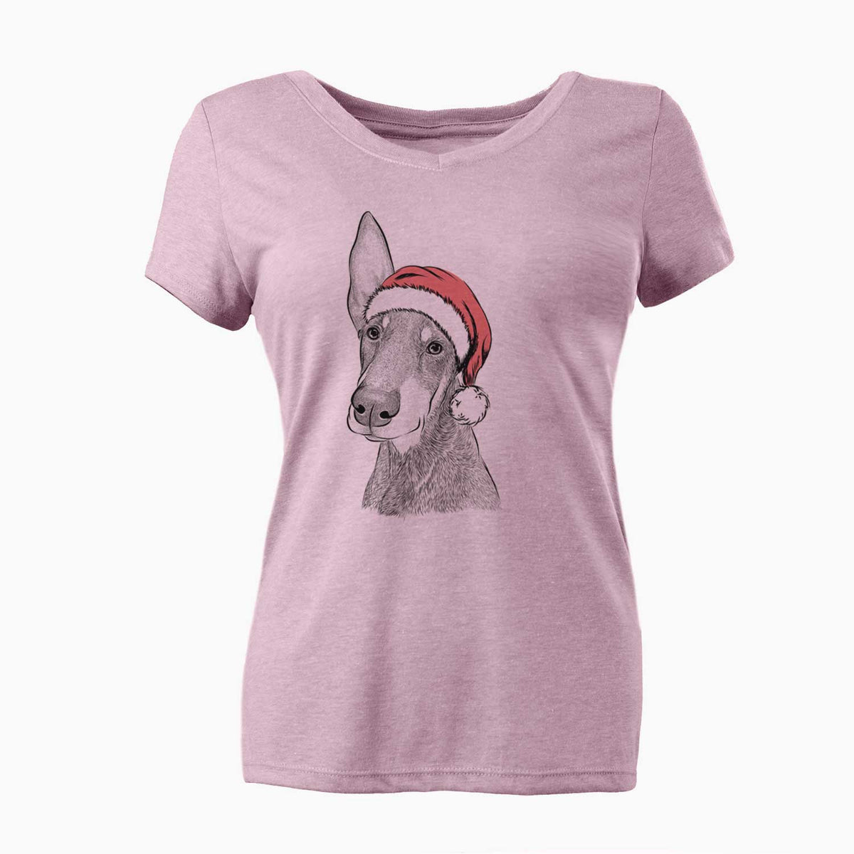 Santa Kain the Doberman Pinscher - Women's V-neck Shirt