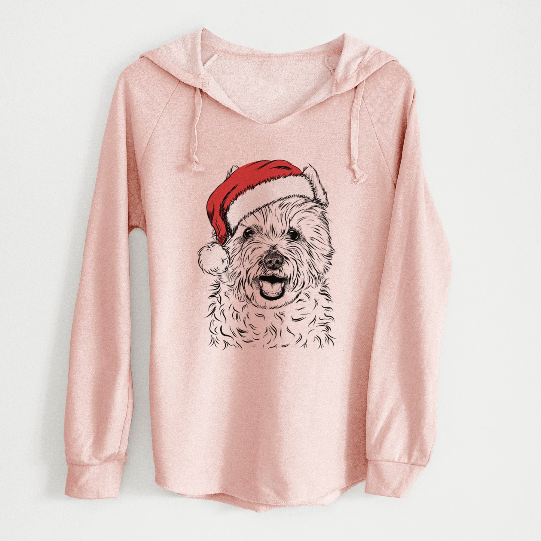 Santa Kami the West Highland Terrier - Cali Wave Hooded Sweatshirt