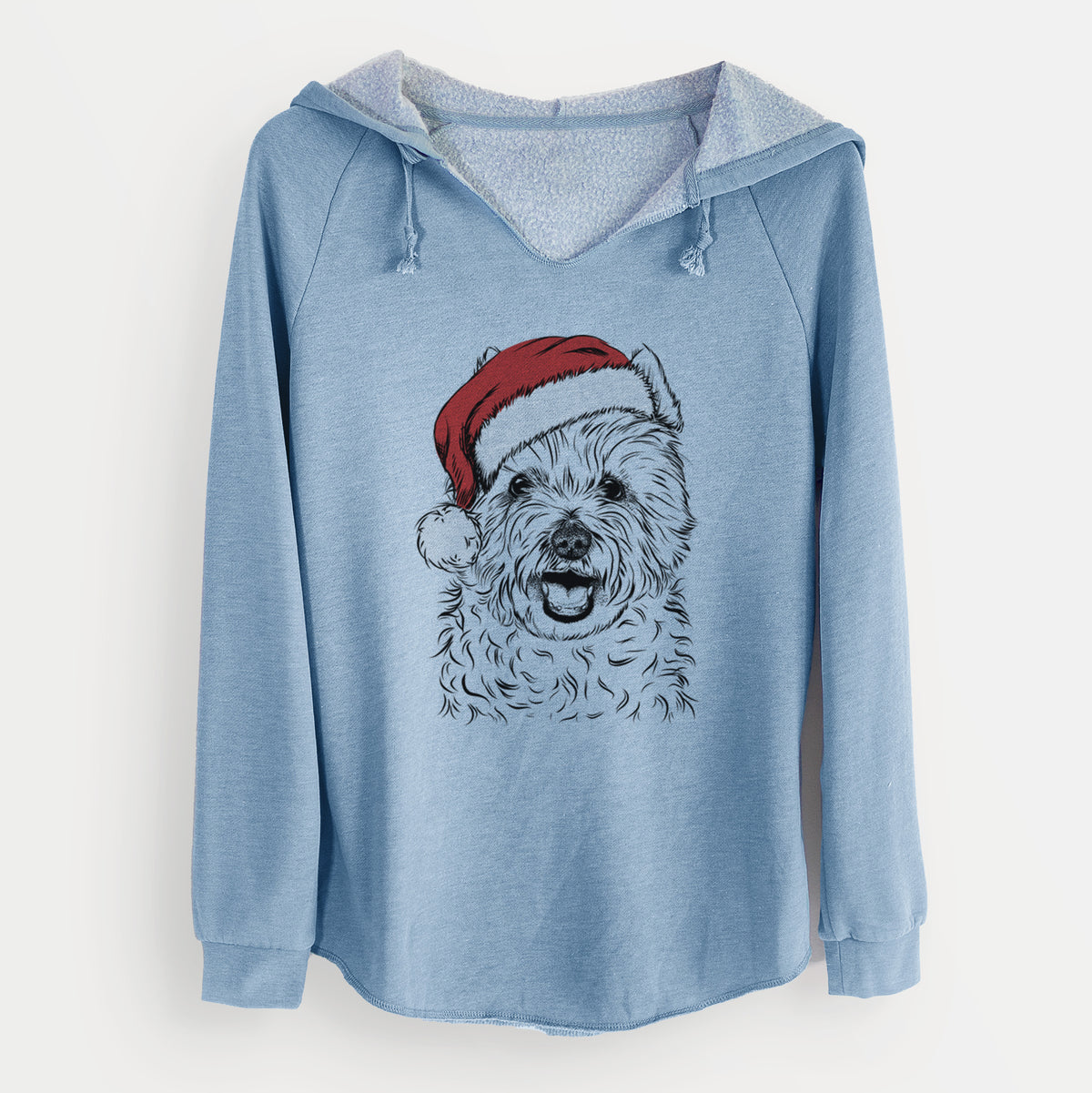 Santa Kami the West Highland Terrier - Cali Wave Hooded Sweatshirt