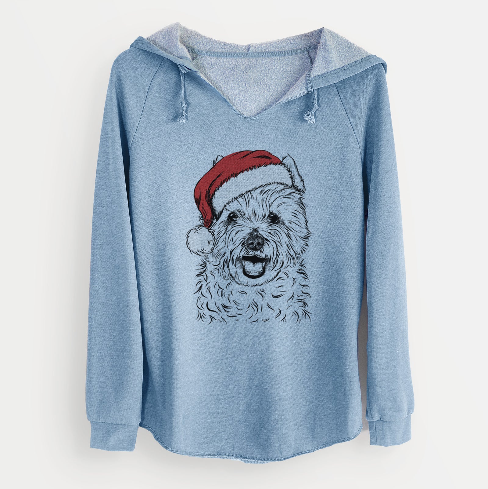 Santa Kami the West Highland Terrier - Cali Wave Hooded Sweatshirt