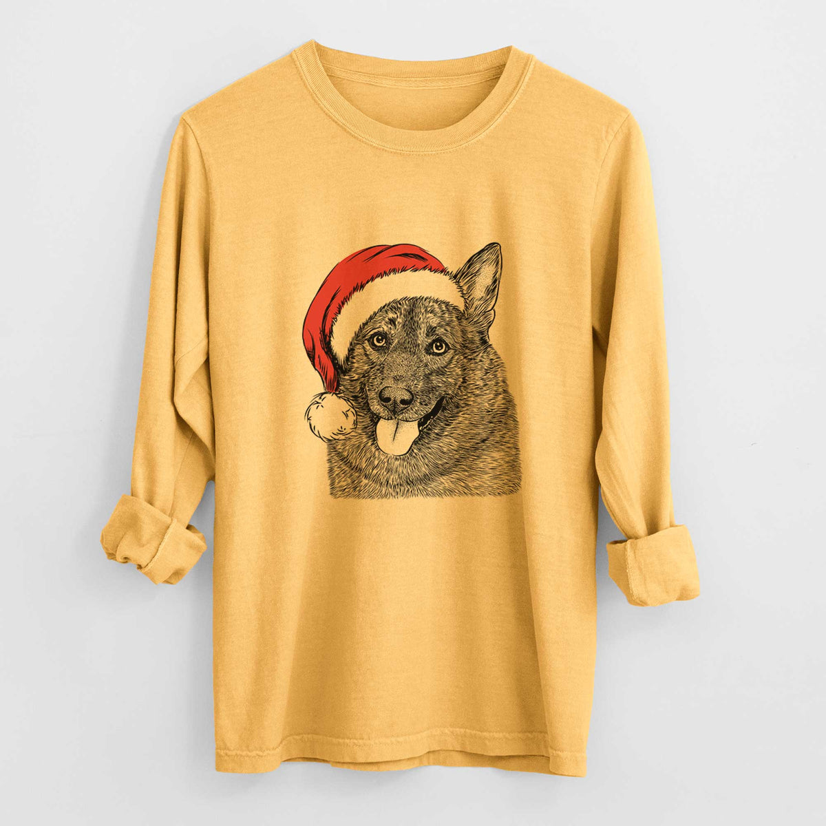 Santa Kasia the Norwegian Elkhound - Heavyweight 100% Cotton Long Sleeve