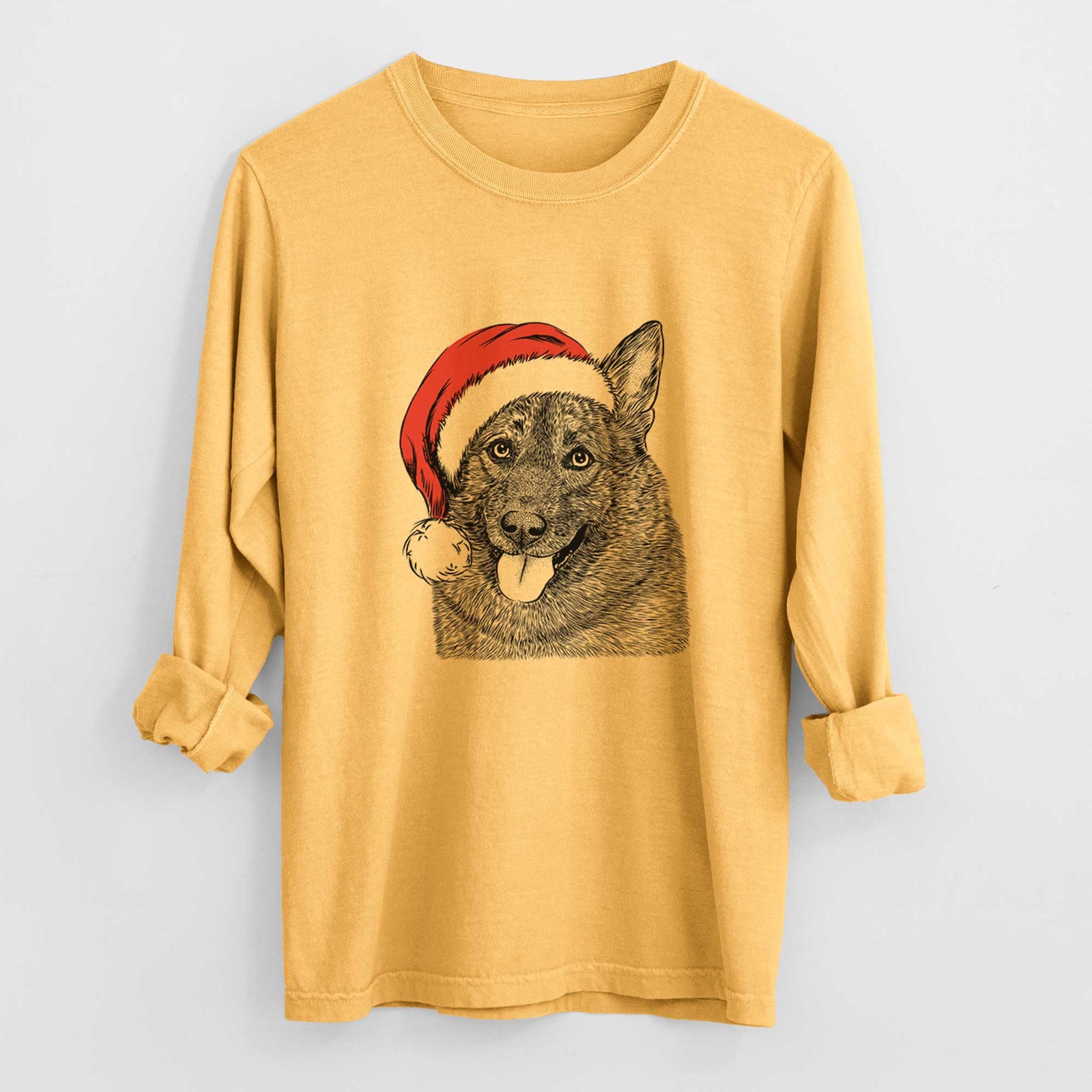 Santa Kasia the Norwegian Elkhound - Heavyweight 100% Cotton Long Sleeve
