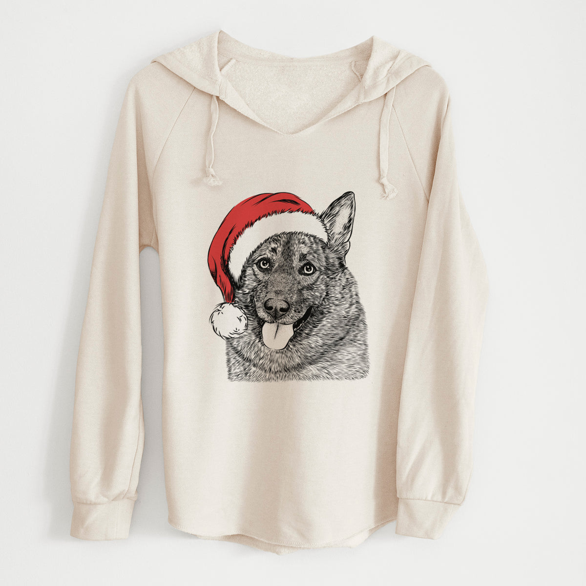 Santa Kasia the Norwegian Elkhound - Cali Wave Hooded Sweatshirt