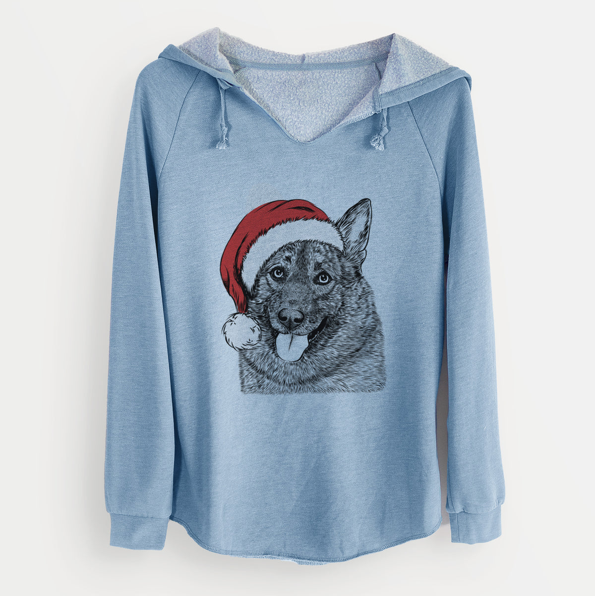 Santa Kasia the Norwegian Elkhound - Cali Wave Hooded Sweatshirt
