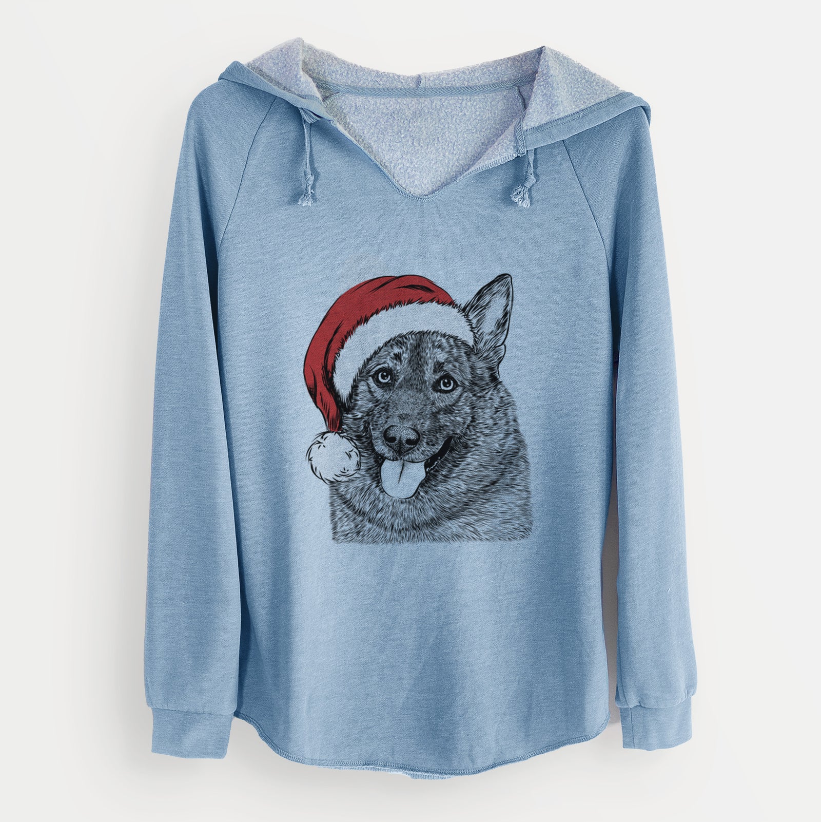 Santa Kasia the Norwegian Elkhound - Cali Wave Hooded Sweatshirt