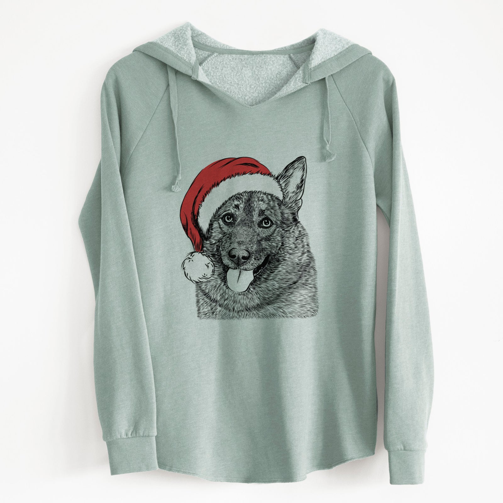 Santa Kasia the Norwegian Elkhound - Cali Wave Hooded Sweatshirt