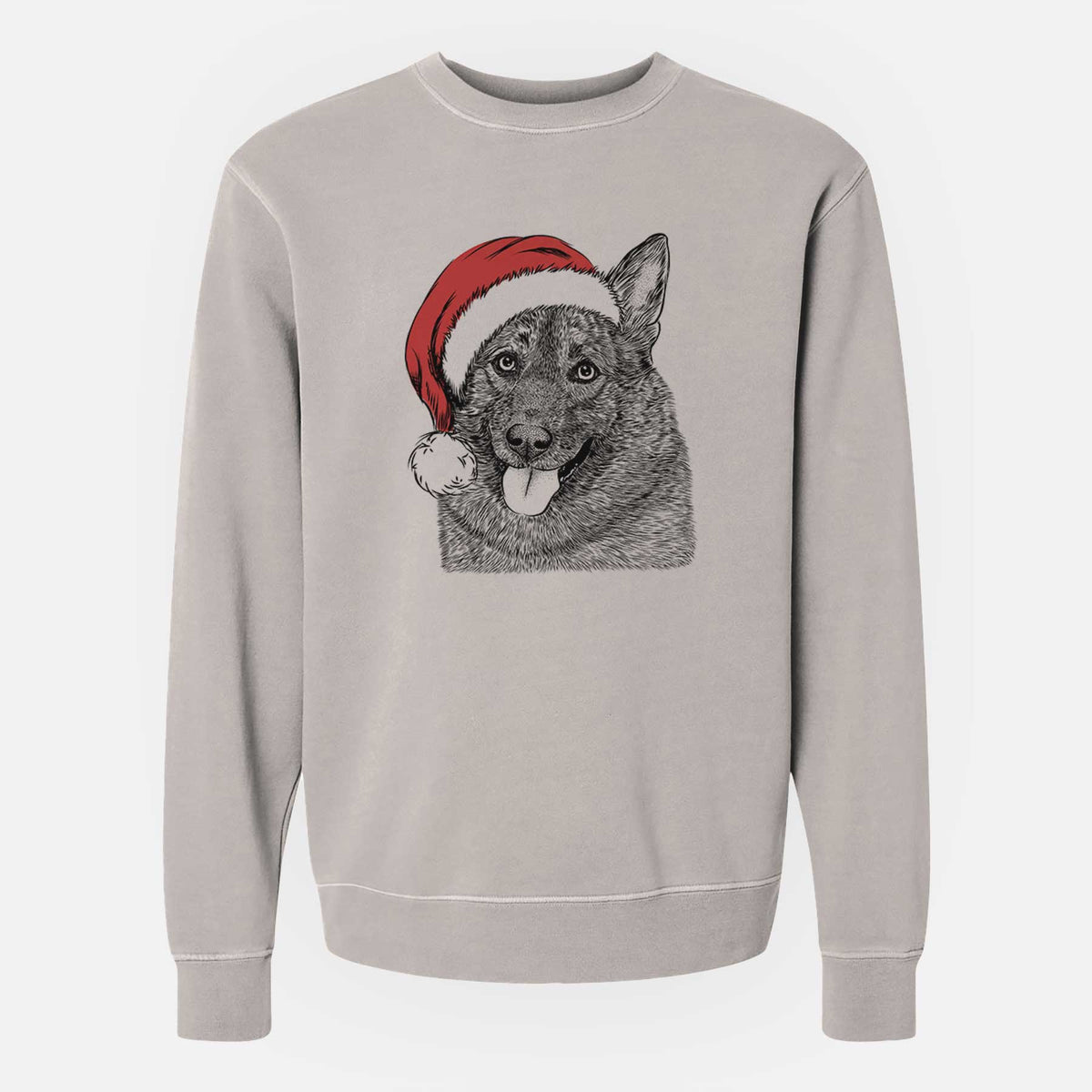 Santa Kasia the Norwegian Elkhound - Unisex Pigment Dyed Crew Sweatshirt