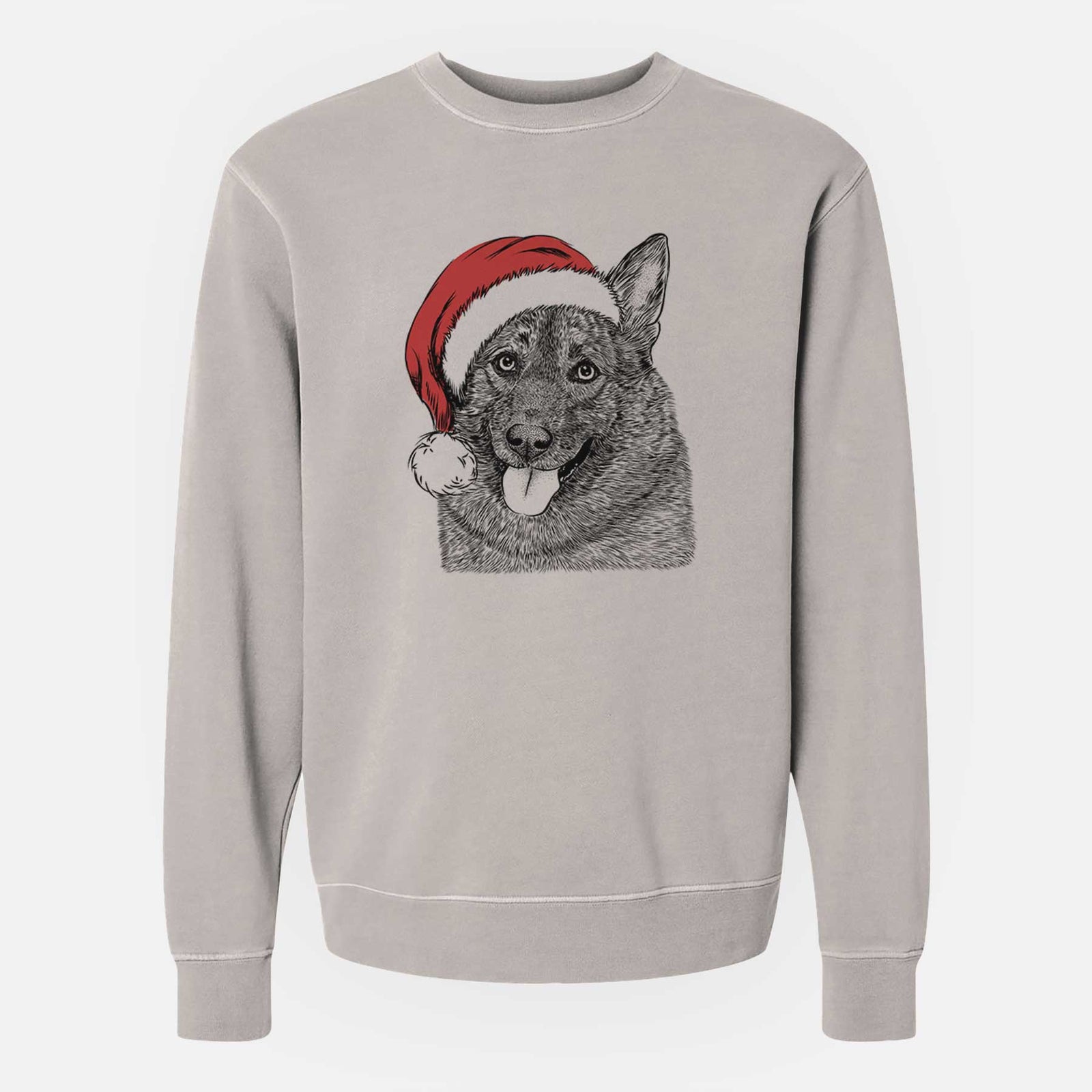 Santa Kasia the Norwegian Elkhound - Unisex Pigment Dyed Crew Sweatshirt