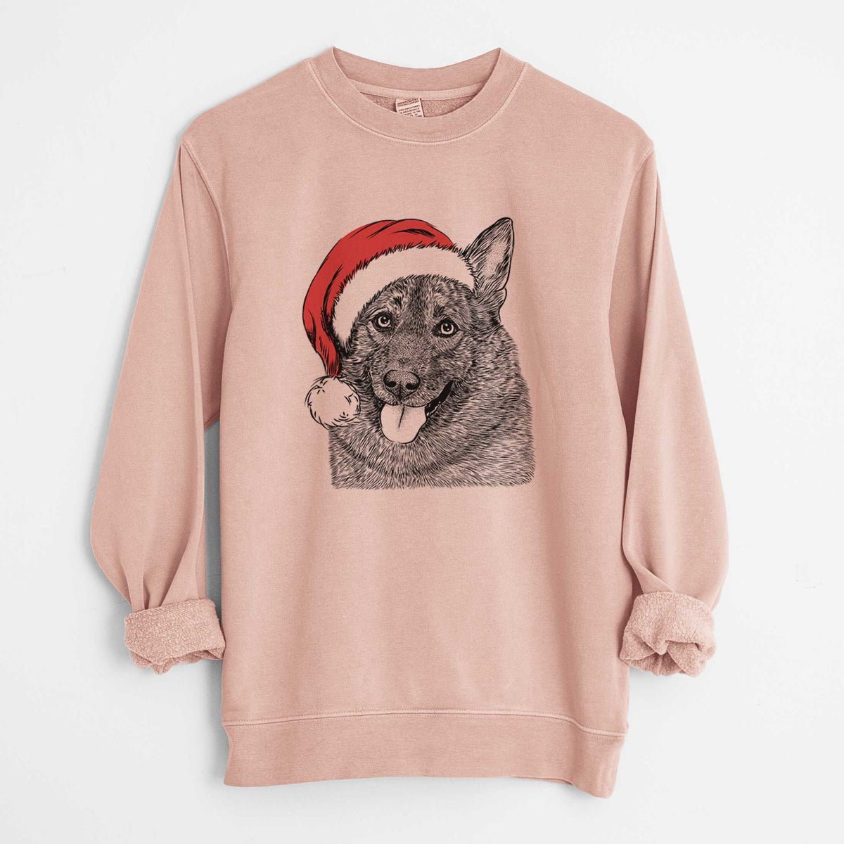 Santa Kasia the Norwegian Elkhound - Unisex Pigment Dyed Crew Sweatshirt