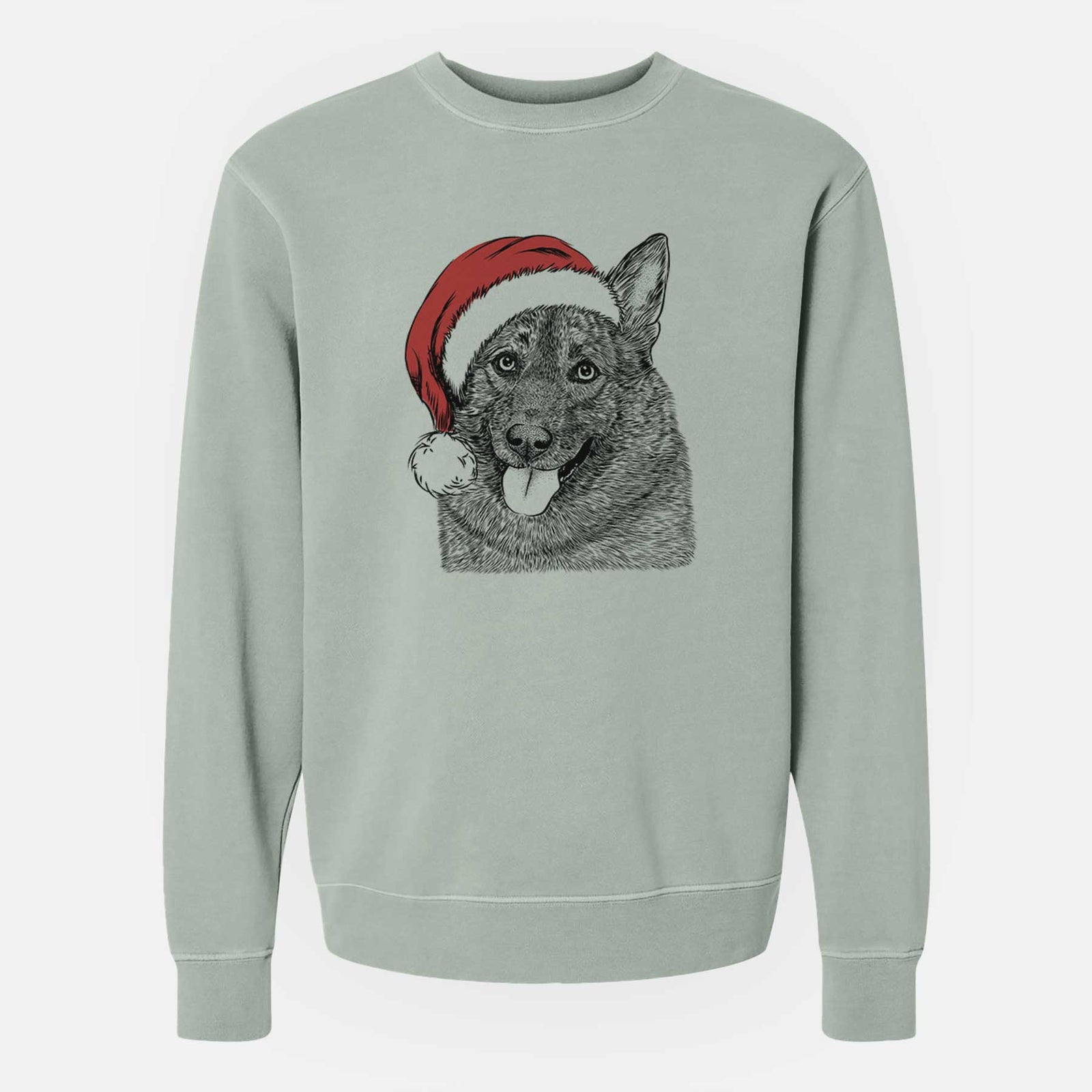 Santa Kasia the Norwegian Elkhound - Unisex Pigment Dyed Crew Sweatshirt