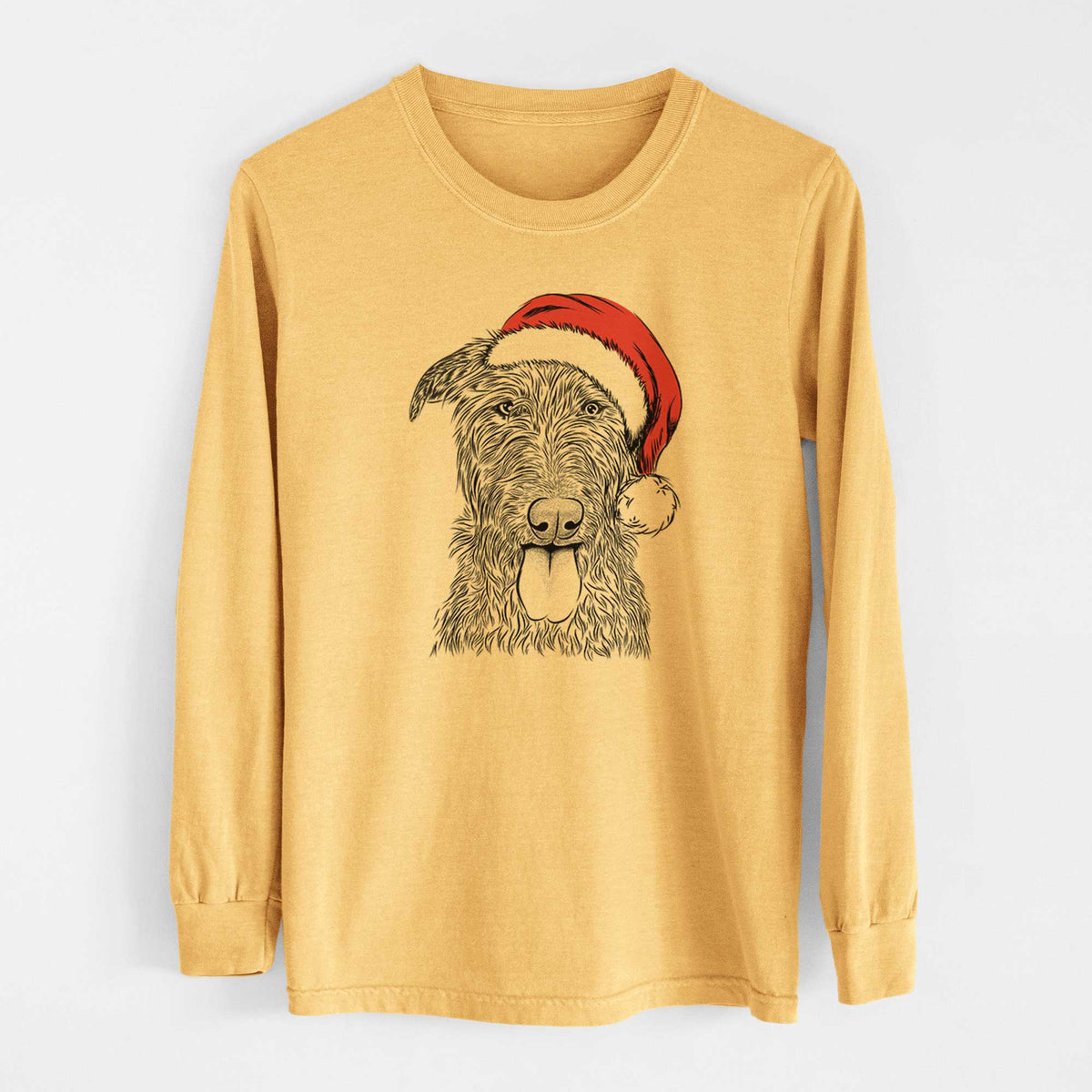 Santa Keeva the Irish Wolfhound - Heavyweight 100% Cotton Long Sleeve