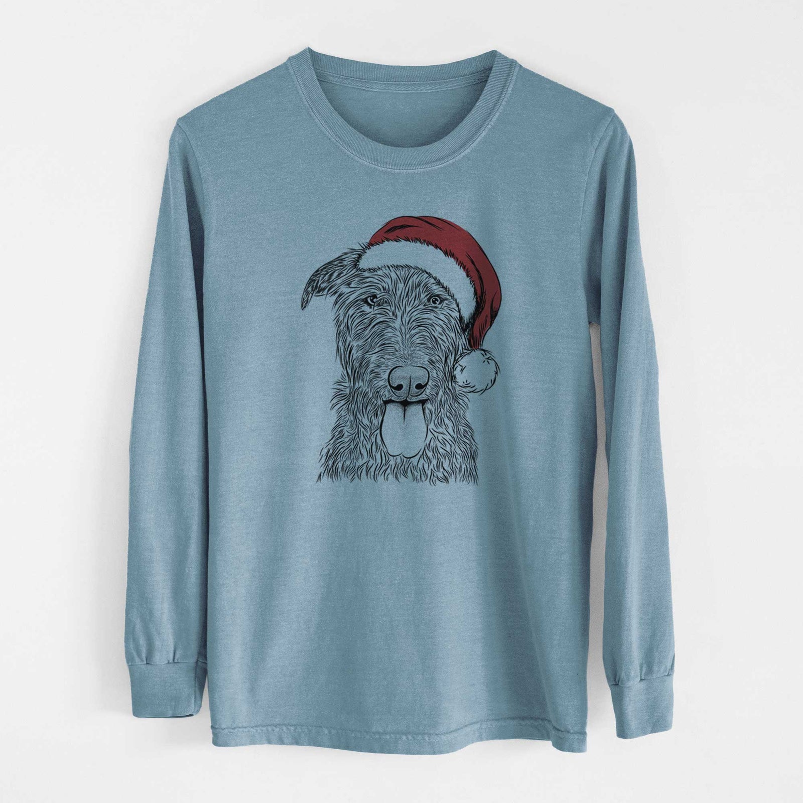 Santa Keeva the Irish Wolfhound - Heavyweight 100% Cotton Long Sleeve