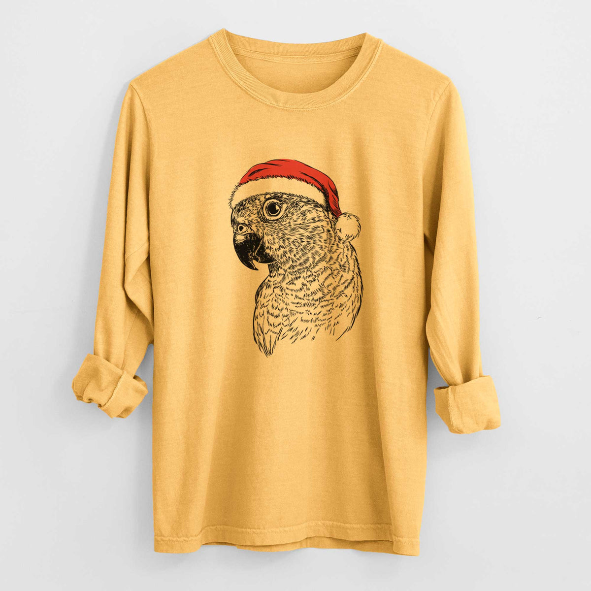 Santa Kelly the Conure - Heavyweight 100% Cotton Long Sleeve