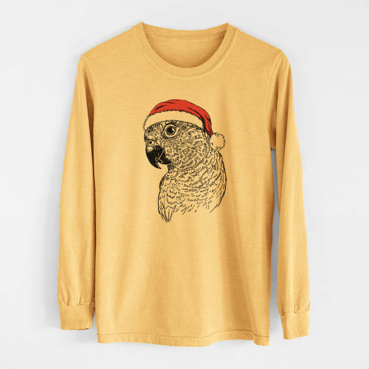 Santa Kelly the Conure - Heavyweight 100% Cotton Long Sleeve