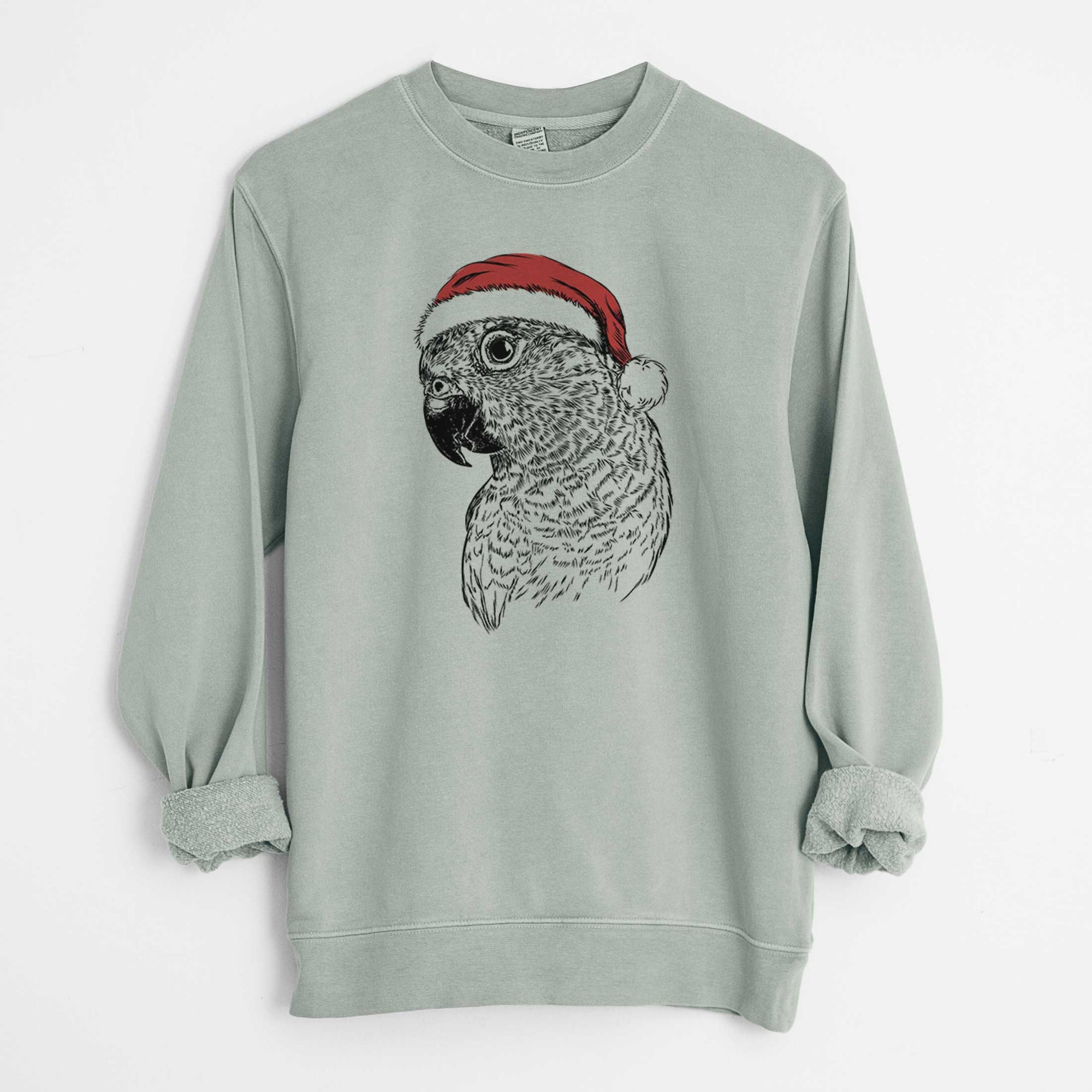 Santa Kelly the Conure - Unisex Pigment Dyed Crew Sweatshirt