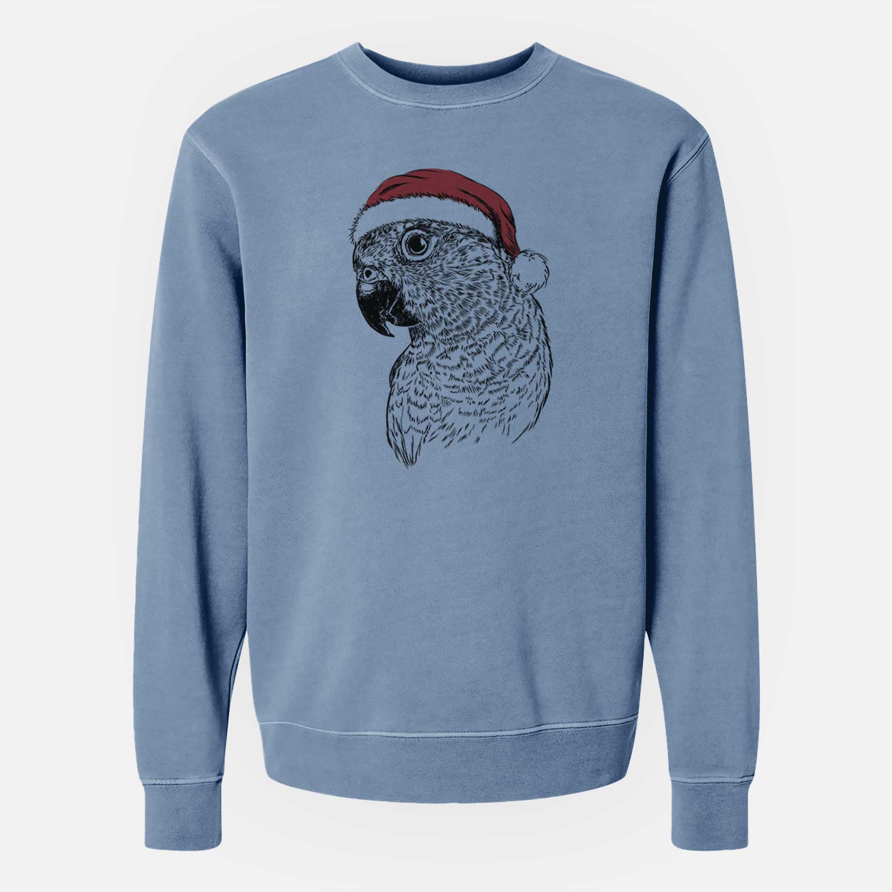 Santa Kelly the Conure - Unisex Pigment Dyed Crew Sweatshirt