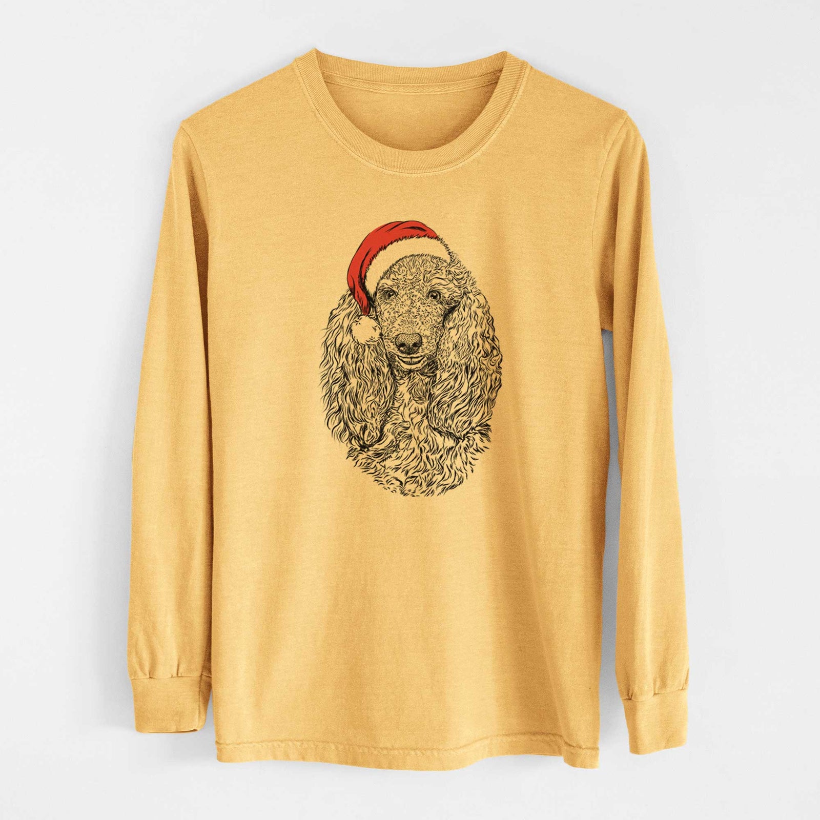 Santa Kenna the Standard Poodle - Heavyweight 100% Cotton Long Sleeve