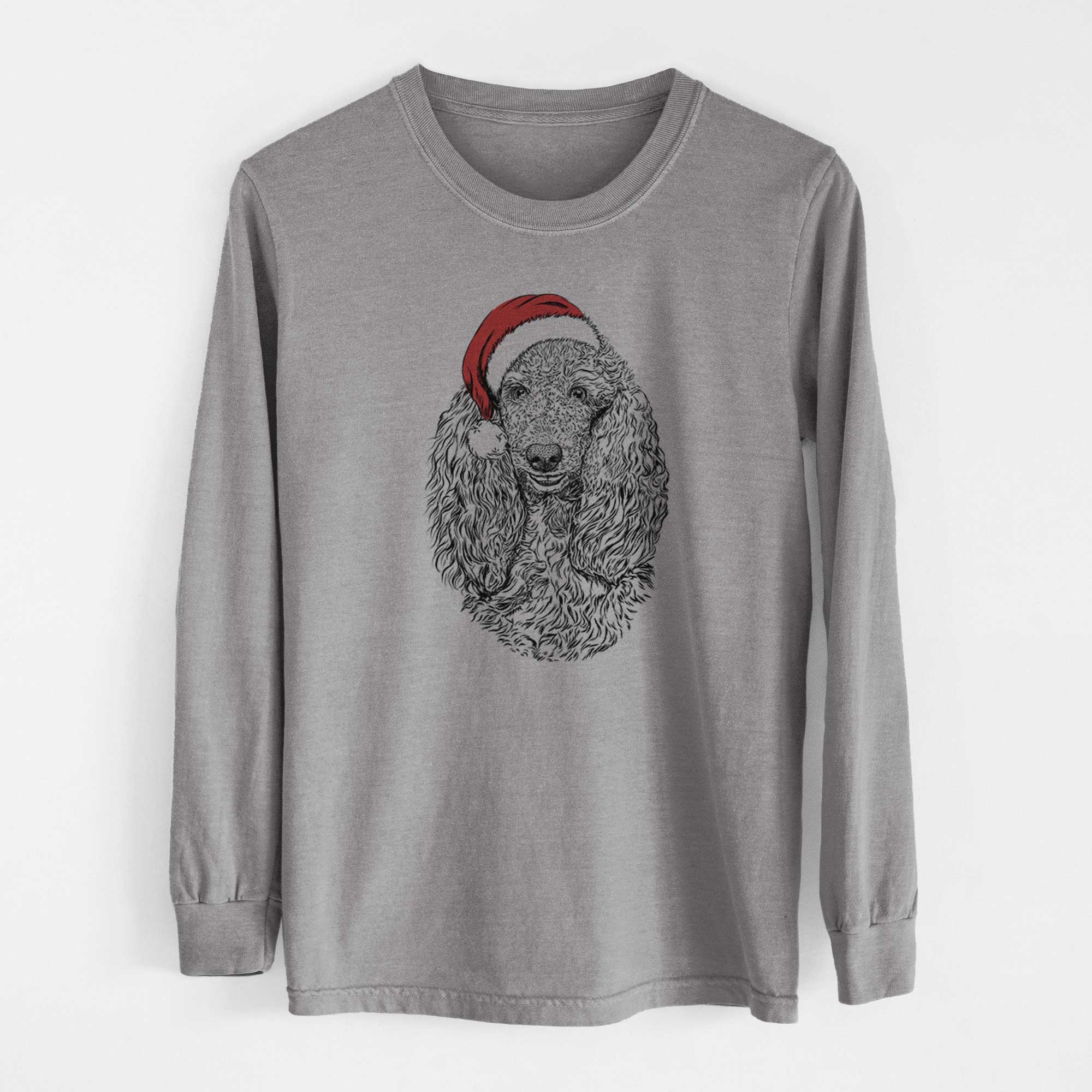 Santa Kenna the Standard Poodle - Heavyweight 100% Cotton Long Sleeve