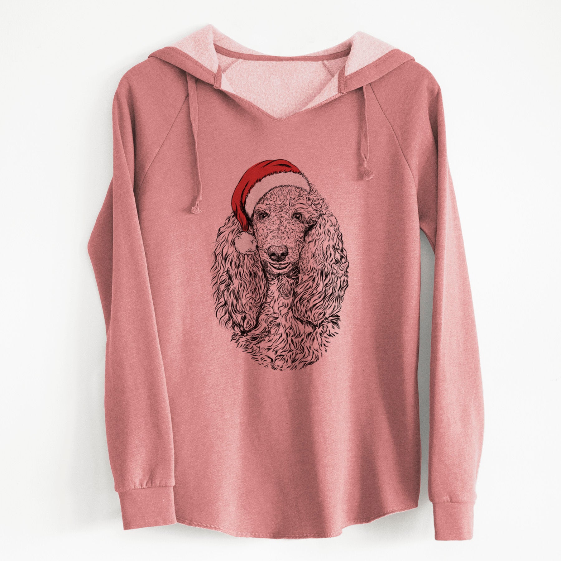 Santa Kenna the Standard Poodle - Cali Wave Hooded Sweatshirt