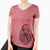 Santa Kenna the Standard Poodle - Women's V-neck Shirt