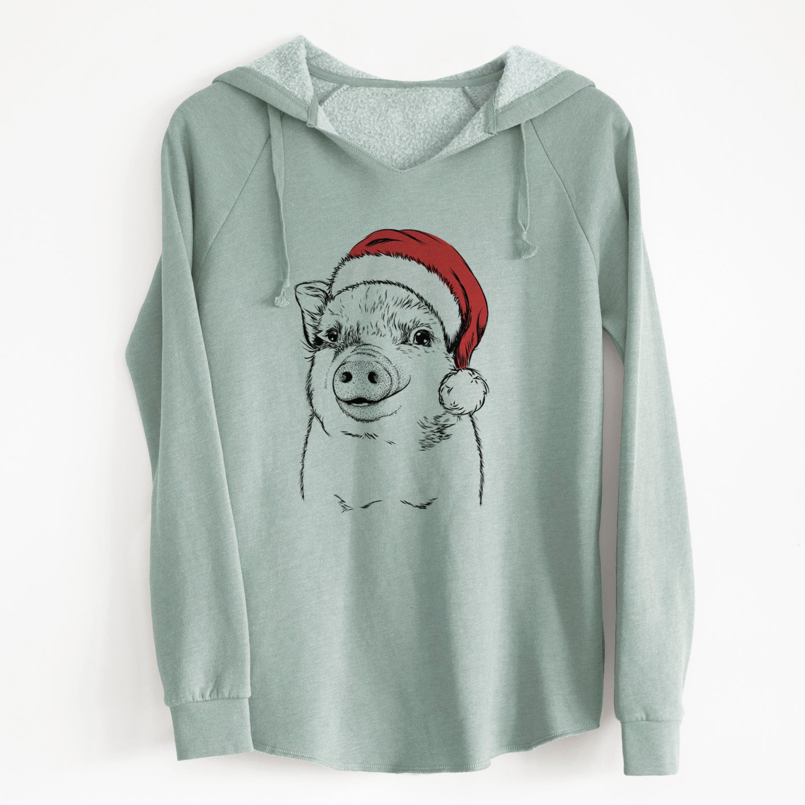 Santa Kevin the Spotted Pig - Cali Wave Hooded Sweatshirt