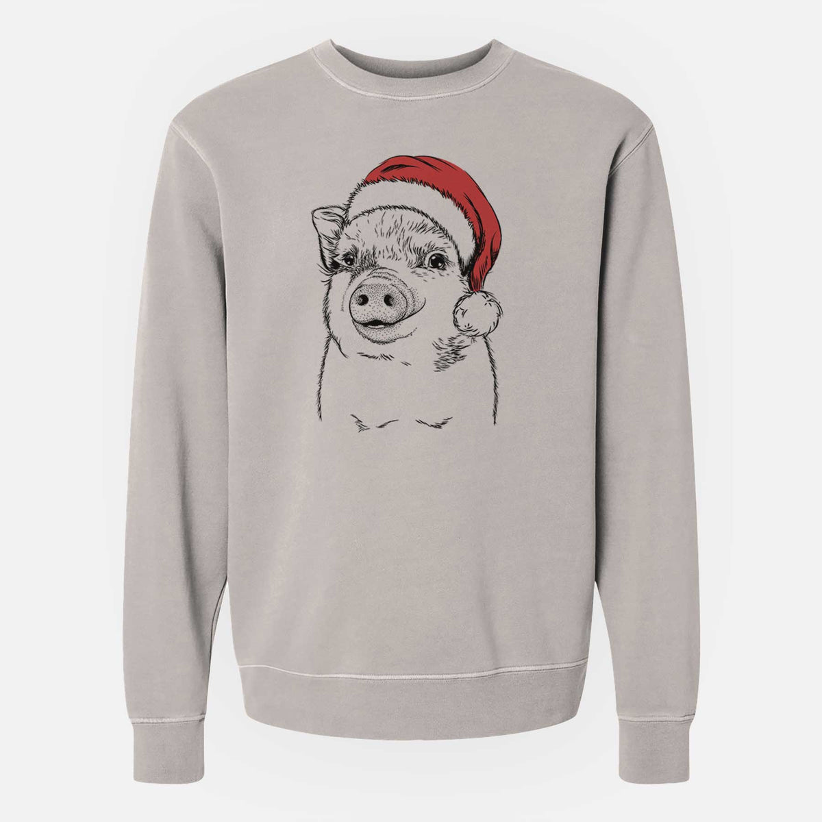 Santa Kevin the Spotted Pig - Unisex Pigment Dyed Crew Sweatshirt