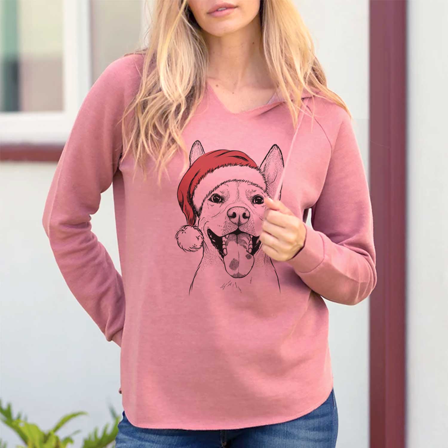 Santa Khaleesi the Carolina Dog - Cali Wave Hooded Sweatshirt