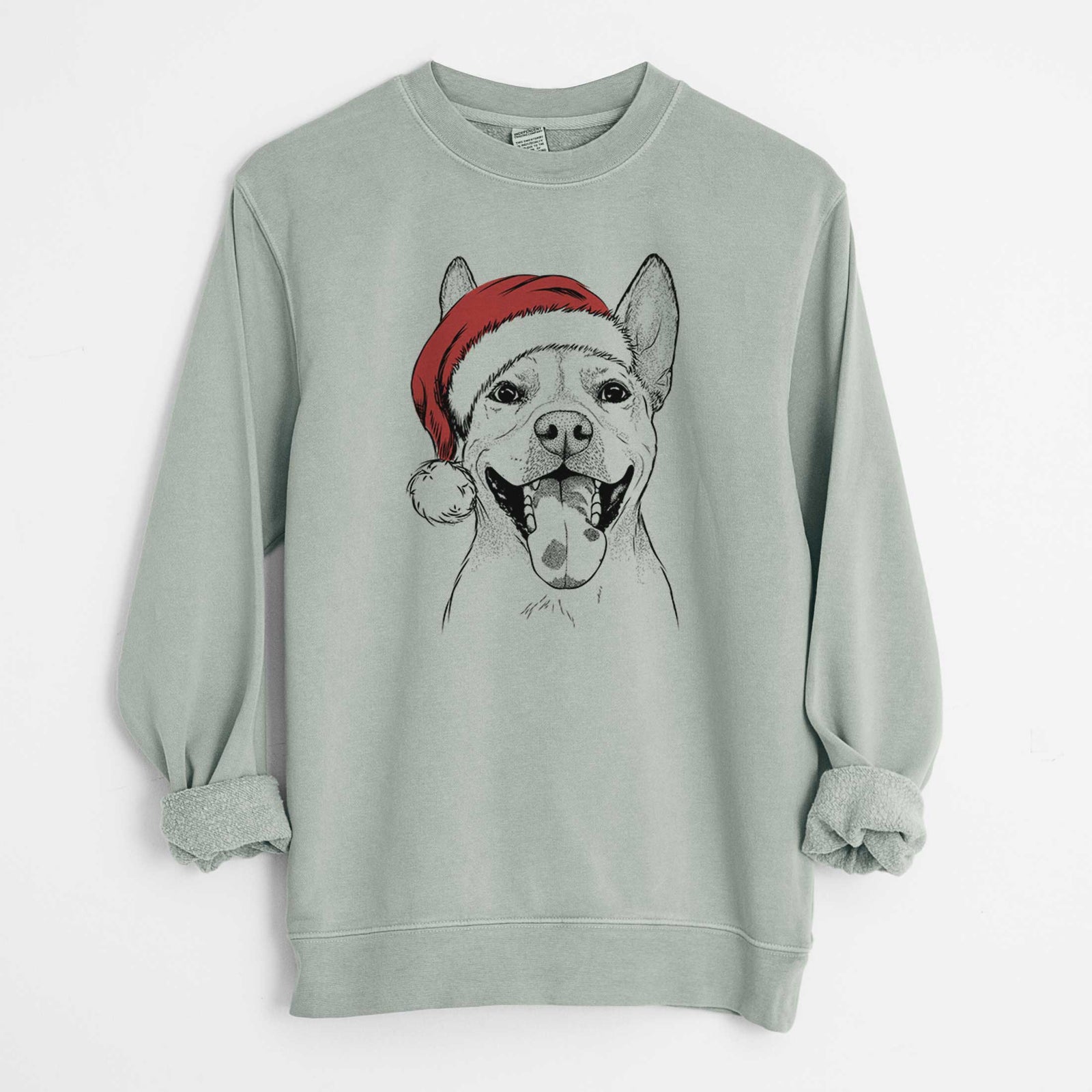 Santa Khaleesi the Carolina Dog - Unisex Pigment Dyed Crew Sweatshirt